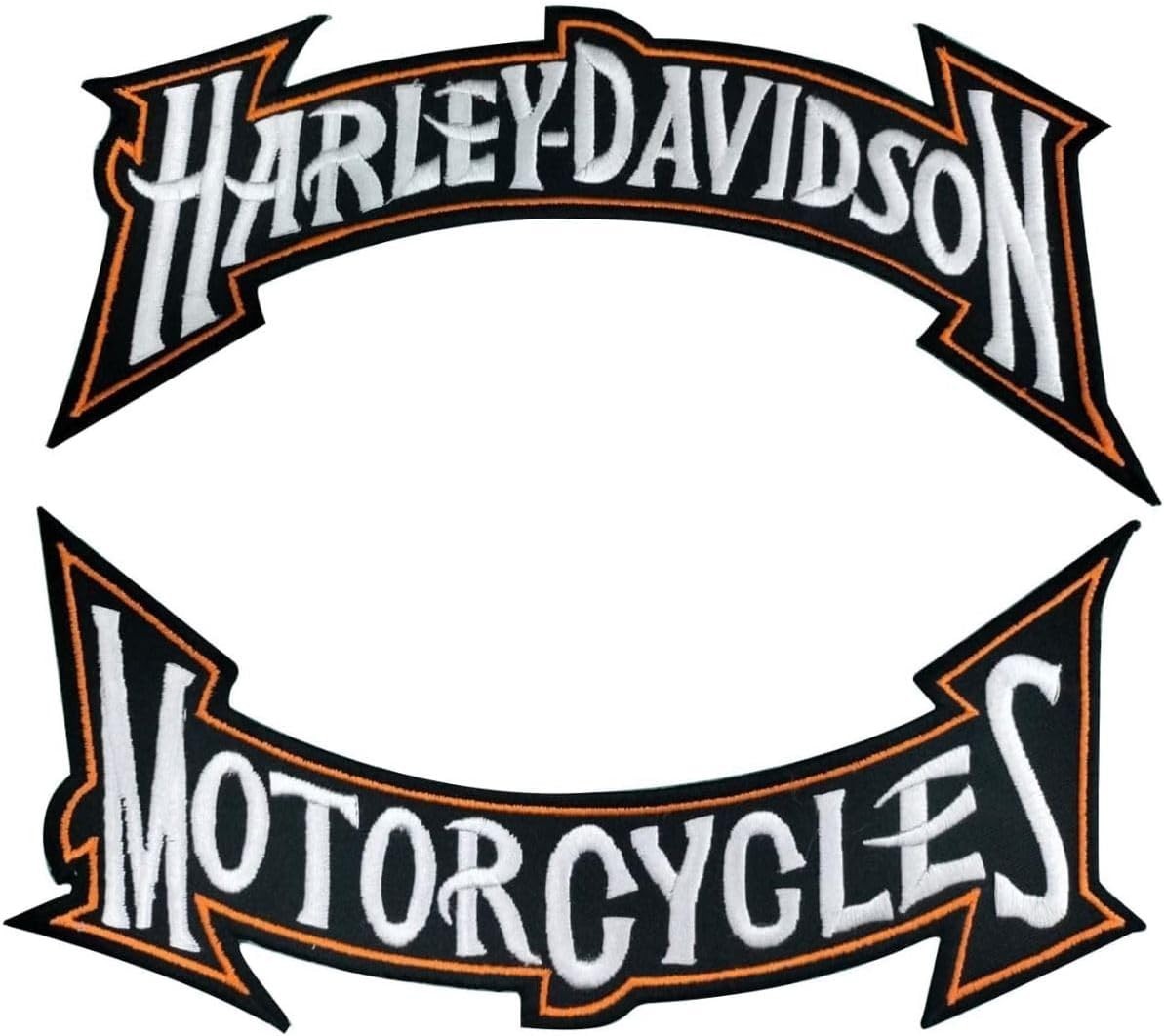 1 Pair Large Size Harley Iron on Embroidery Patch for Leather Jackets & Vest Siz 1 Pair Large Size Harley Iron on Embroidery Patch for Leather Jackets & Vest Siz