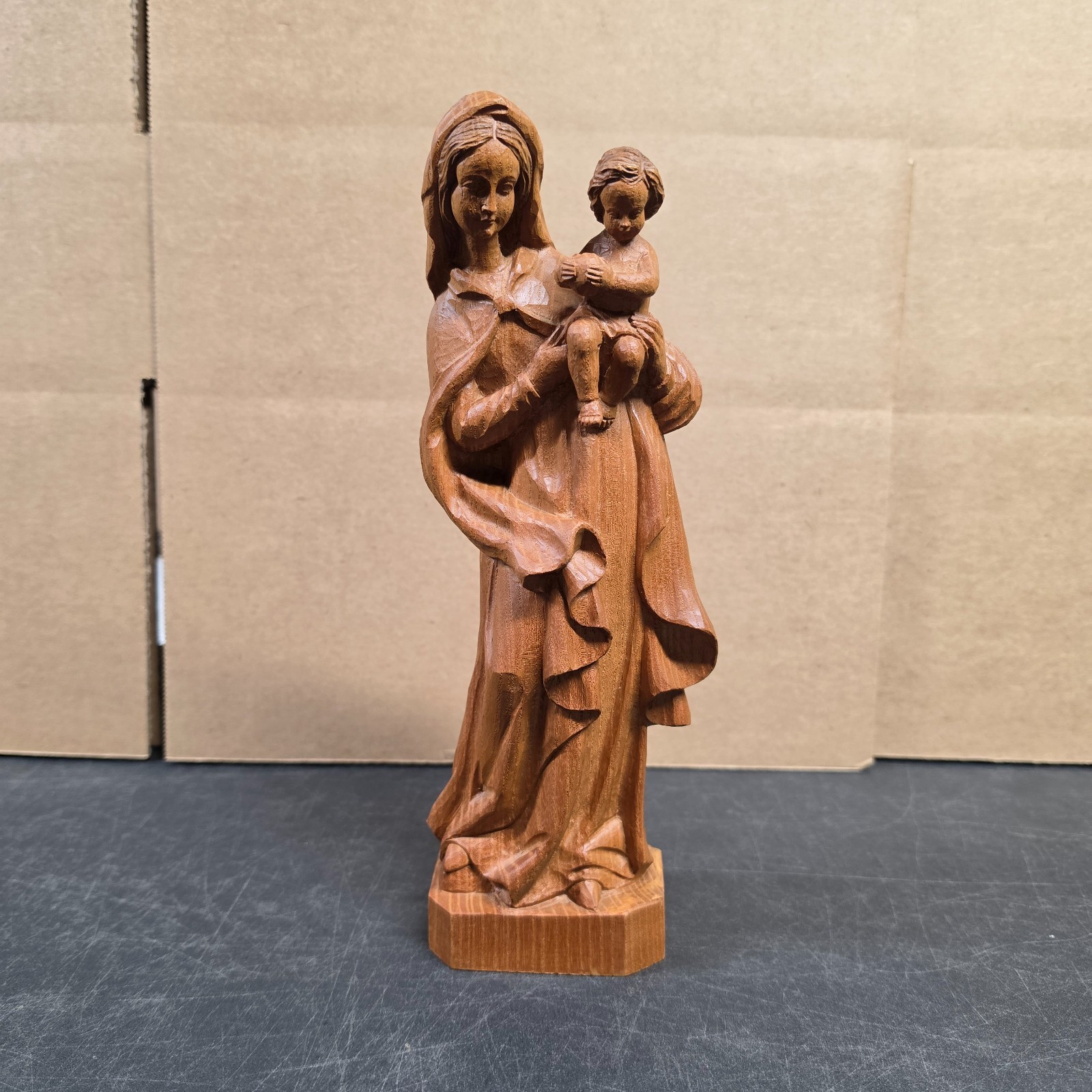 Hand Carved Wooden Virgin Mary - Ouro Artensania Made in Spain - 10.5