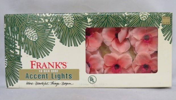 FRANK\'S 10 SILK ROSE Accent Lights #FR-92 CHRISTMAS & HOLIDAY STRING SET (NEW)