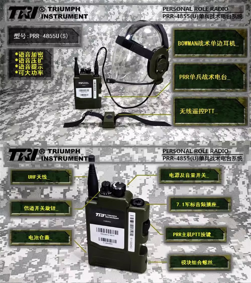 US TRI PRR 4855U(S) Single Com NATO Connector Tactical Radio UK Army PRC 148/152