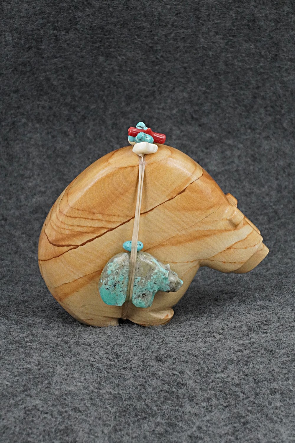 Bear with Cub Zuni Fetish Carving - Paulette & Farlan Quam