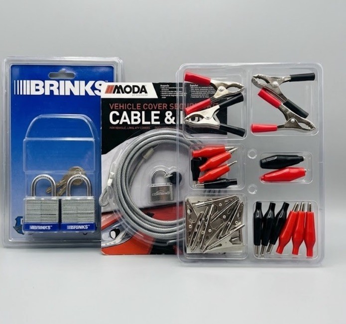 Hardware Security Lot - Brinks Padlocks, MODA Cable Lock, Lenox Hole Saw & Clips