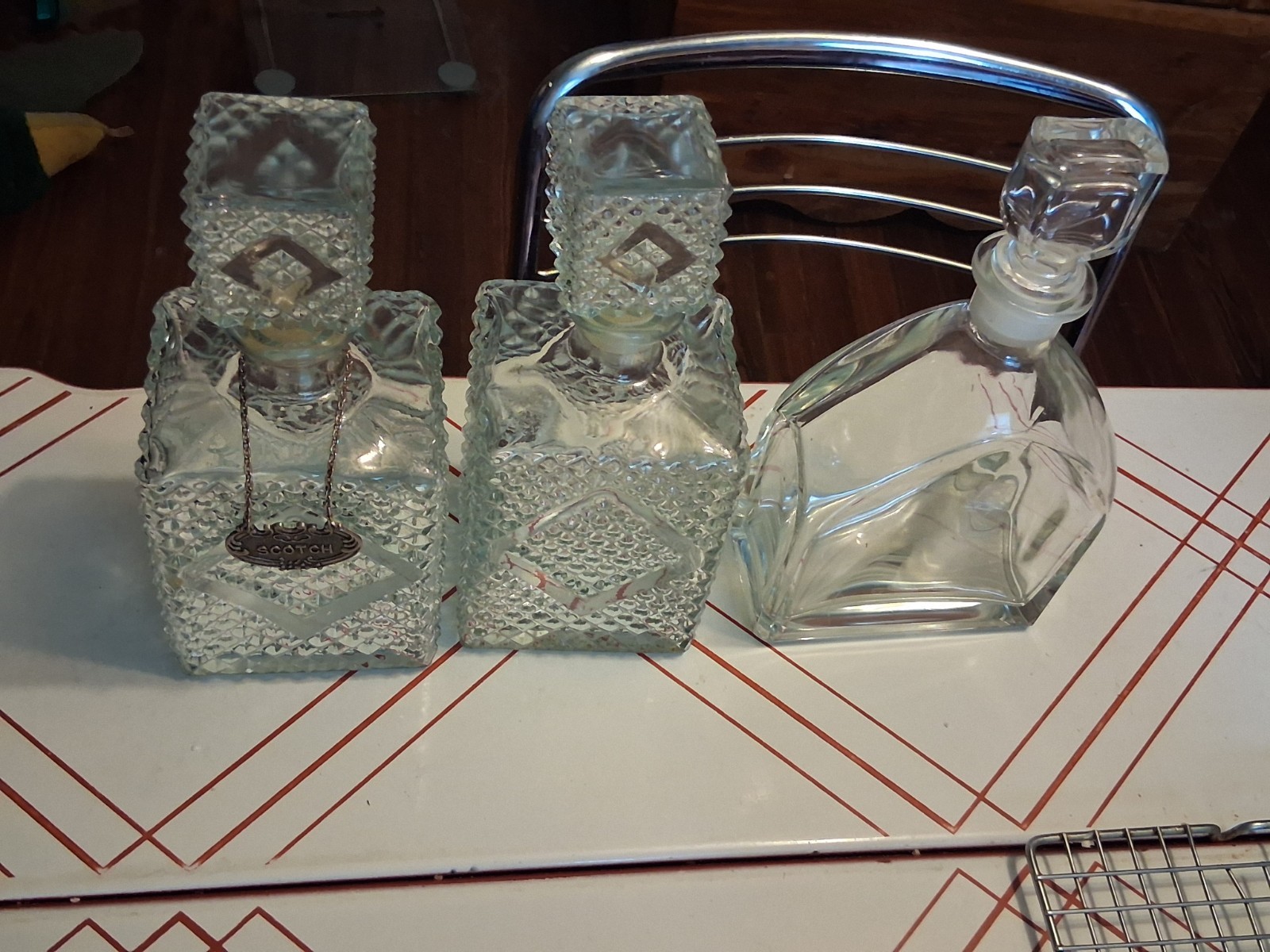 Vintage Pressed Glass Bourbon & Vintage Luigi Bormioli, Light And Music Decanter Vintage Pressed Glass Bourbon & Vintage Luigi Bormioli, Light And Music Decanter