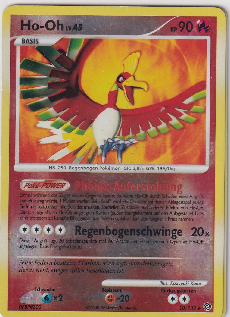 Pokemon Card Mysterious Wonders No. 10/132 Ho-Oh Reverse Holo German