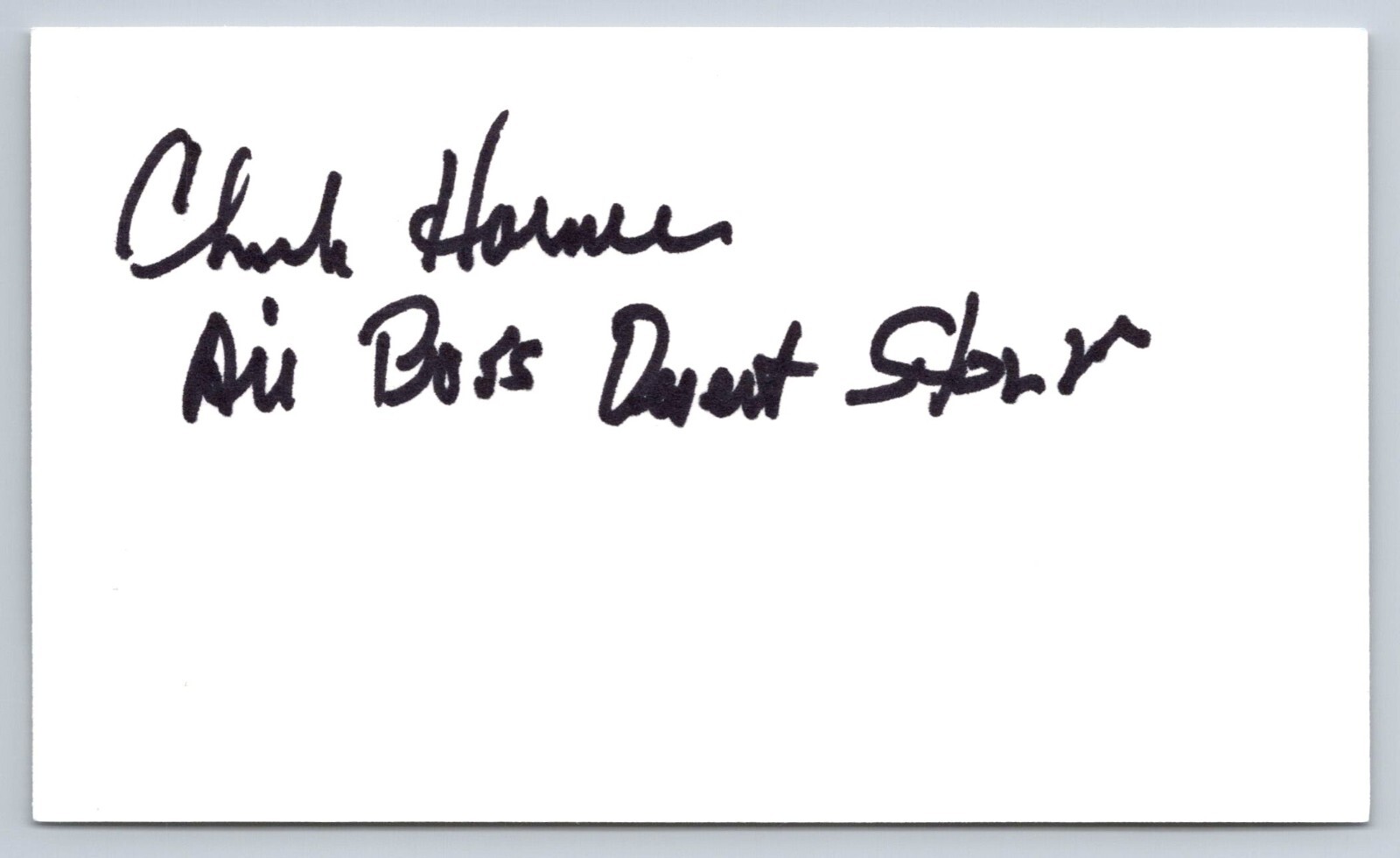 Charles Horner Signed Index Card - USAF Fighter Pilot - Desert Storm