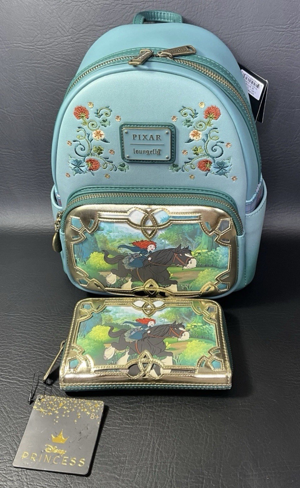 Loungefly Disney Brave Merida Princess Stories Mini Backpack and Wallet Loungefly Disney Brave Merida Princess Stories Mini Backpack and Wallet