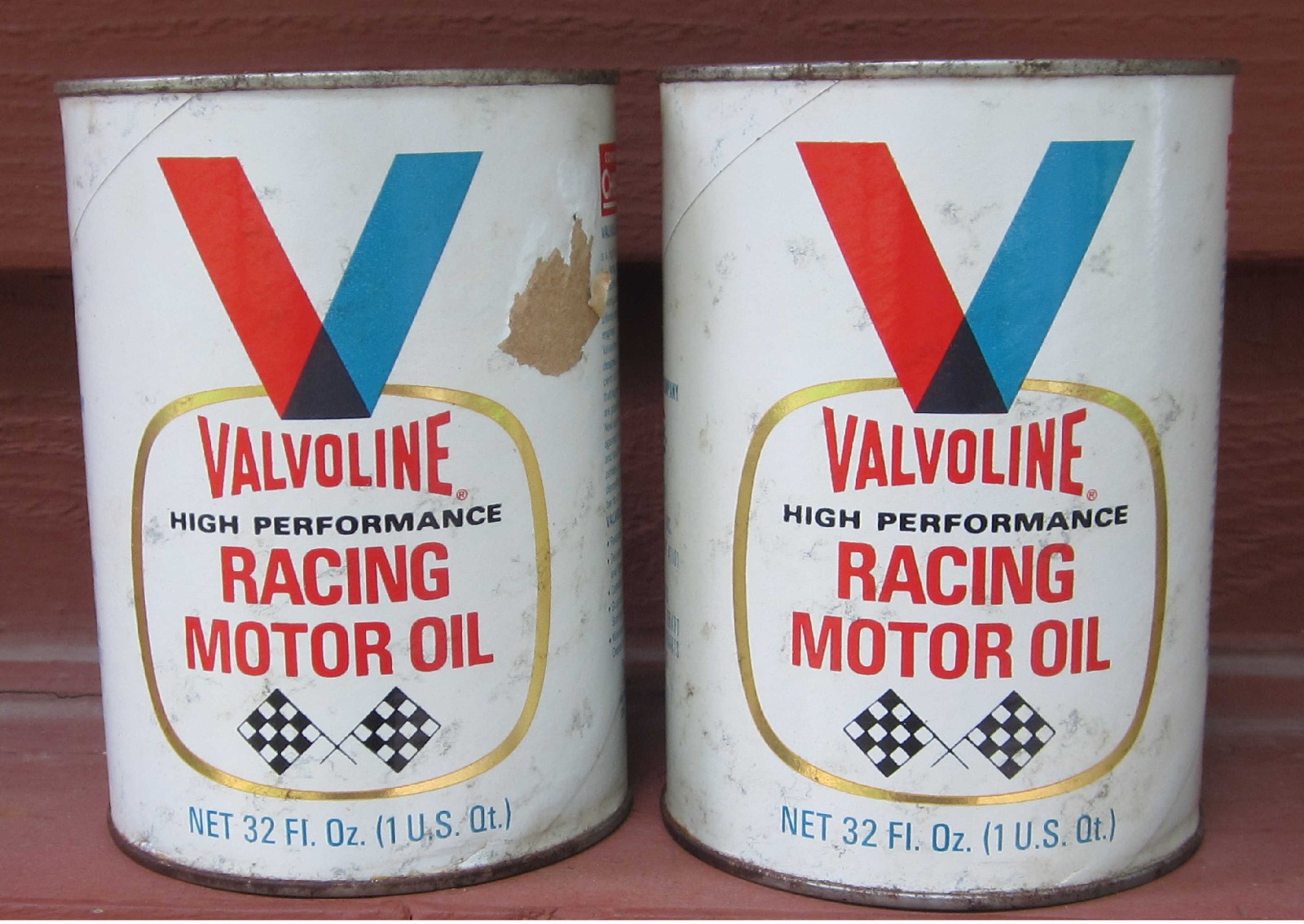 VINTAGE VALVOLINE 40W RACING OIL - 2 FULL CANS - 