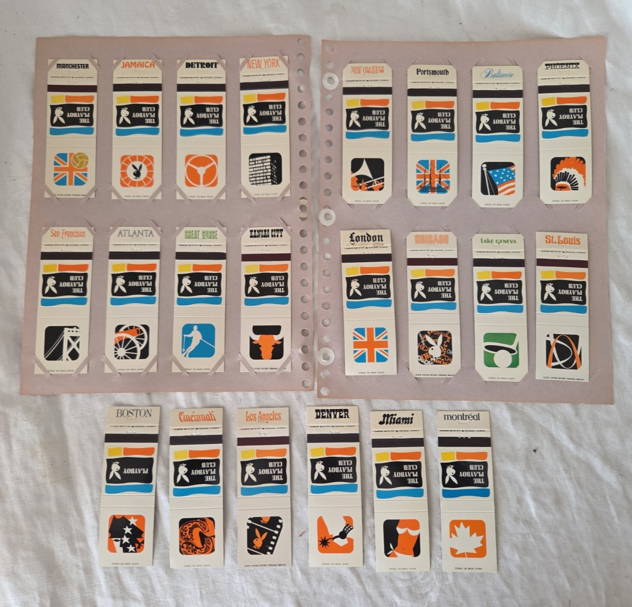 Lot of 22 - Vtg. 60's Playboy Club Diamond Match Matchbooks Covers