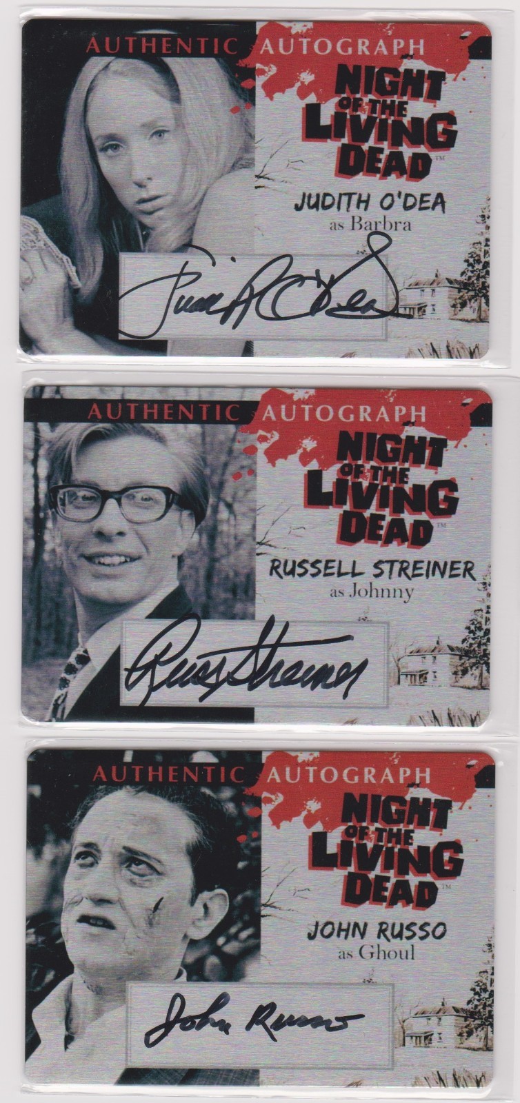NIGHT OF THE LIVING DEAD Autograph Auto JUDITH O'DEA , STREINER , RUSSO #54/100