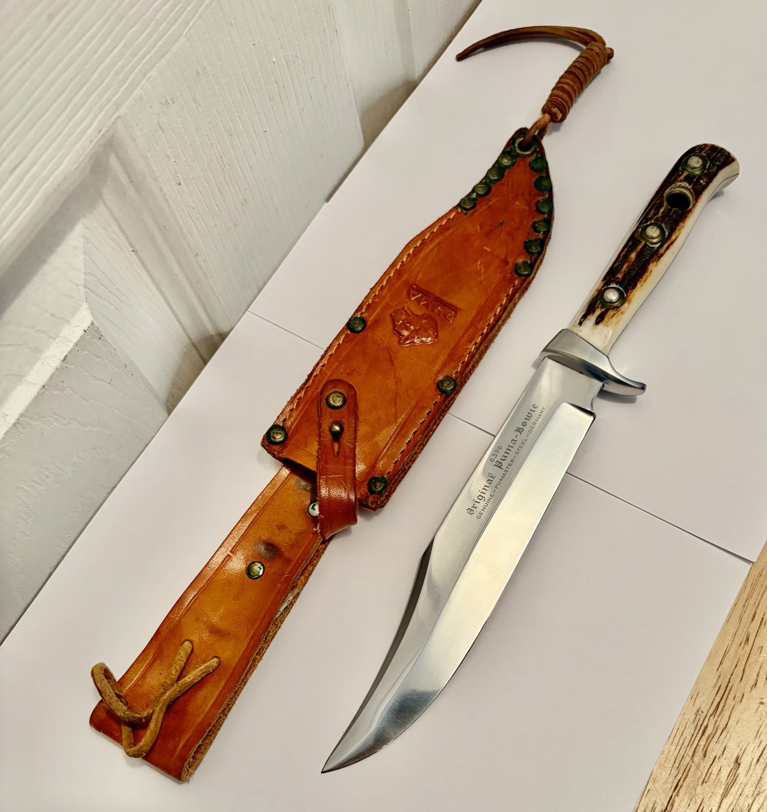 Vintage Pre 1964 PUMA 6396 Pumaster Germany Bowie Knife & Sheath RARE Vintage Pre 1964 PUMA 6396 Pumaster Germany Bowie Knife & Sheath RARE
