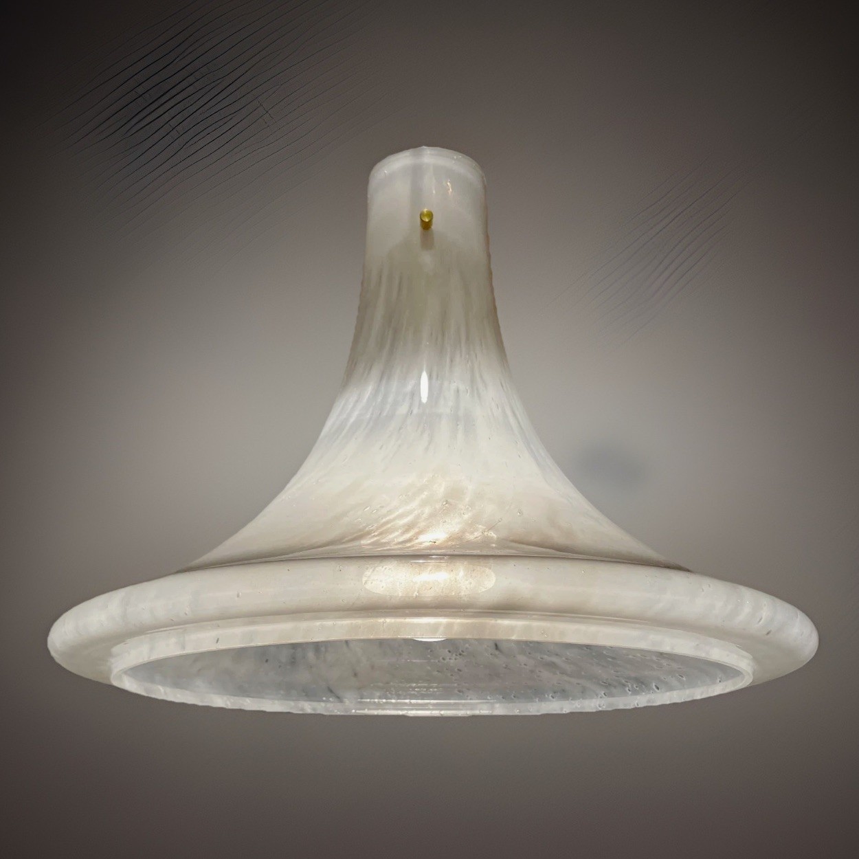Rare XXL Limburg Pendant Light Opal Glass Brass Mid Century Modern Germany 1960s