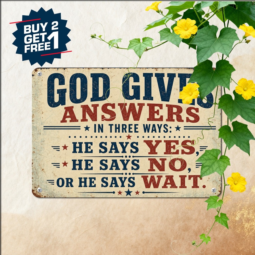 Funny Religious Quote God Gives Answers Faithful Christian Church Wall Plaque