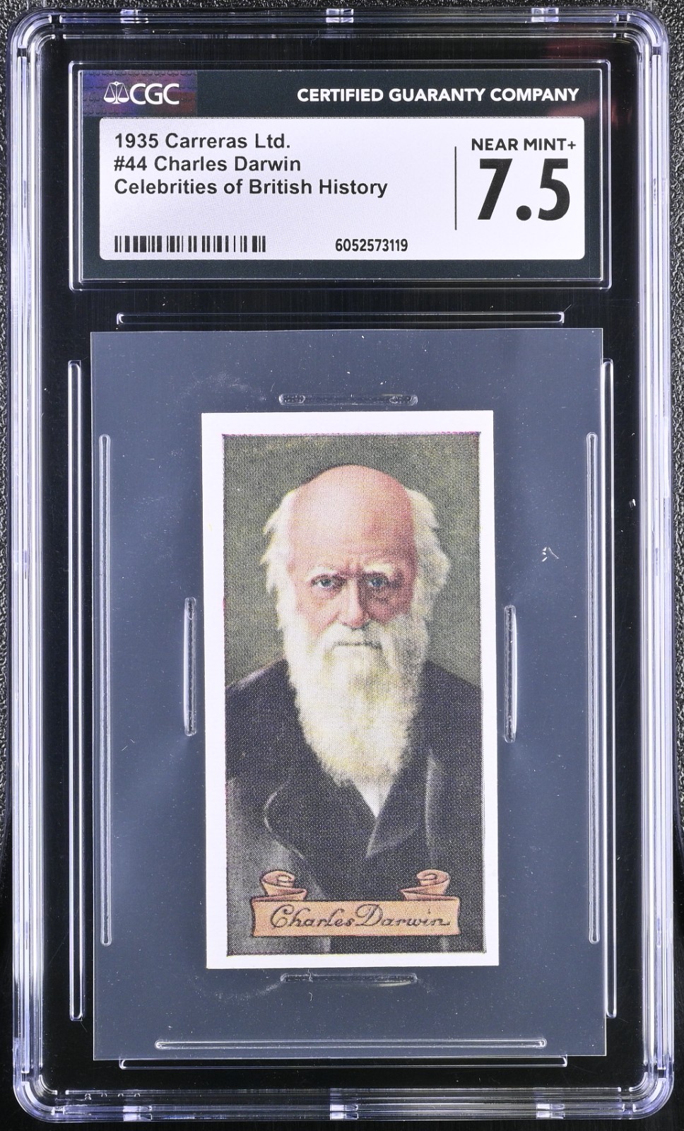 CHARLES DARWIN 1935 Carreras Celebrities of British History #44  CGC 7.5 NM+