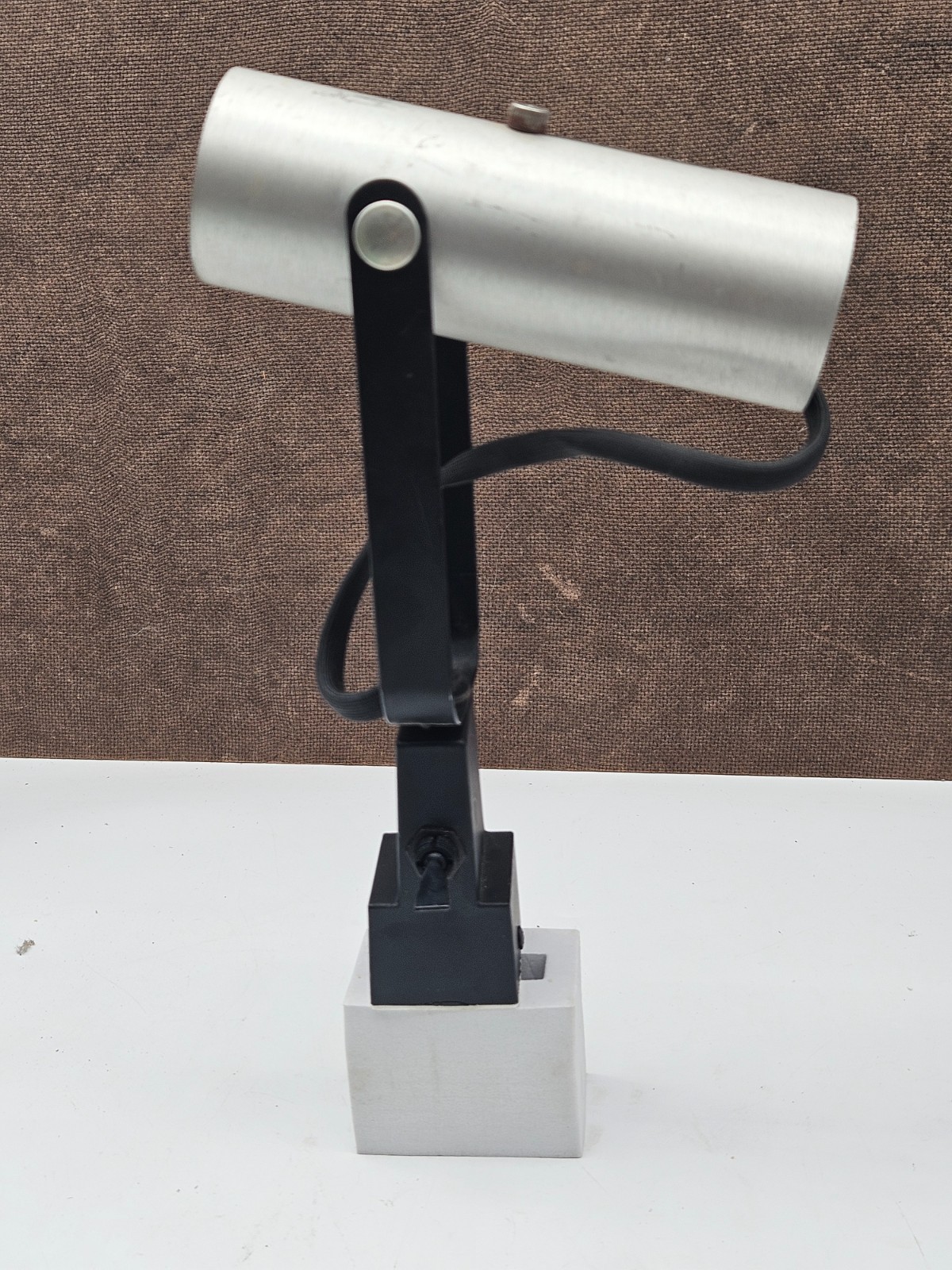 Vintage 1970s Lightolier Stainless Steel Swivel Table Lamp (no base) MCM