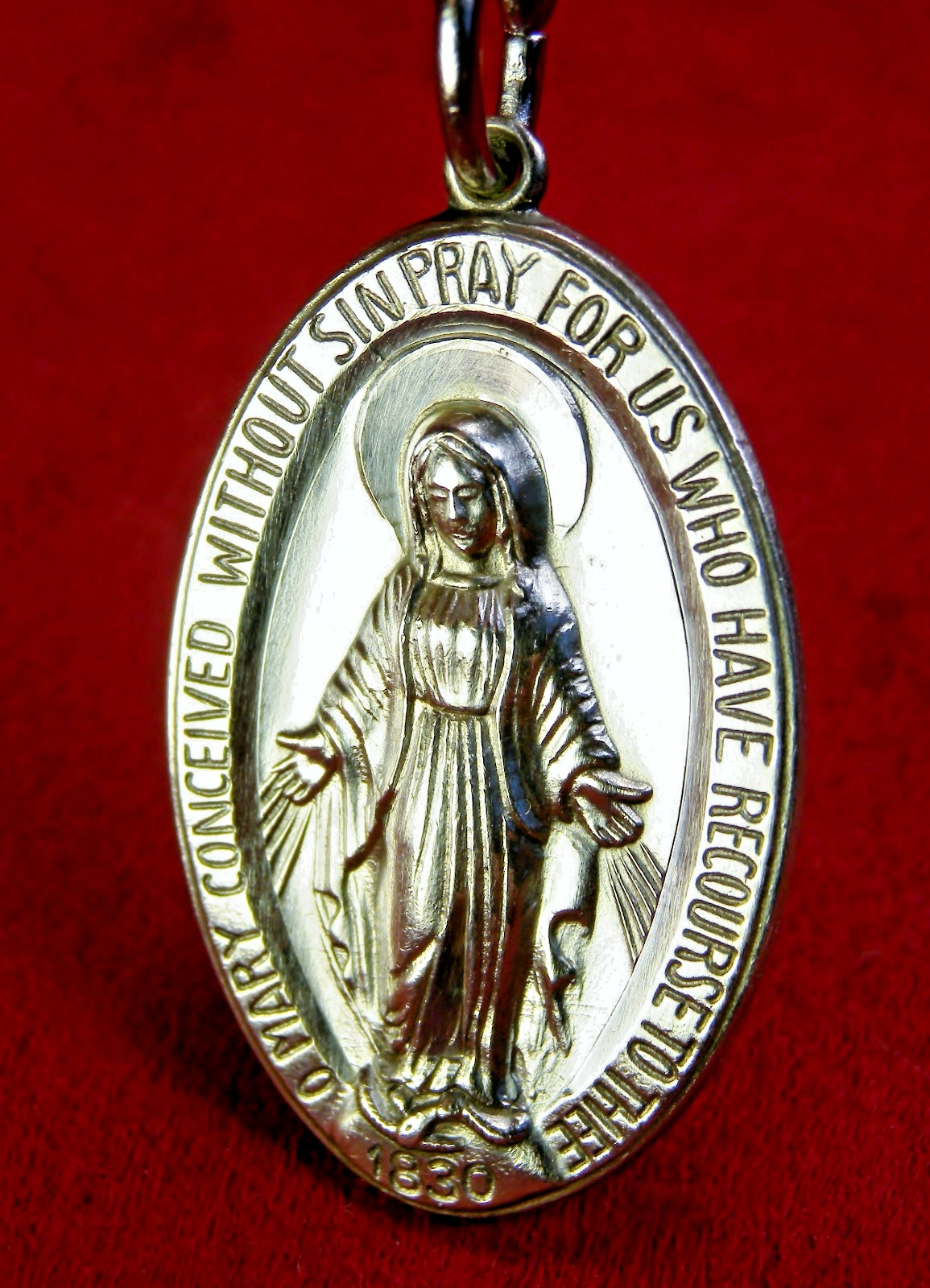 Carmelite NUN'S VINTAGE ST. CATHERINE LABOURE STERLING CATHOLIC MIRACULOUS MEDAL