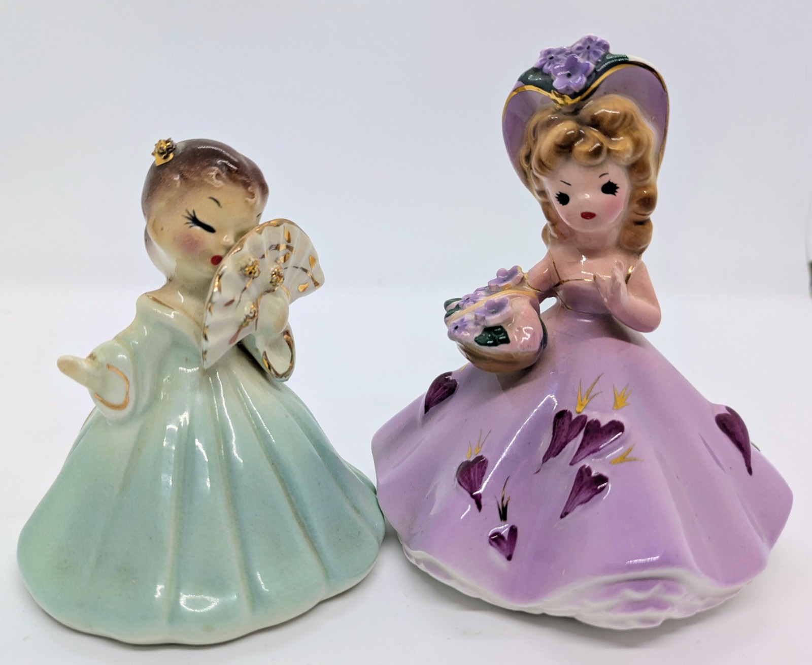 *LOT OF 2* Vintage Josef Originals Girl Dress Figurines Fan & Bouquet *MUST SEE* *LOT OF 2* Vintage Josef Originals Girl Dress Figurines Fan & Bouquet *MUST SEE*