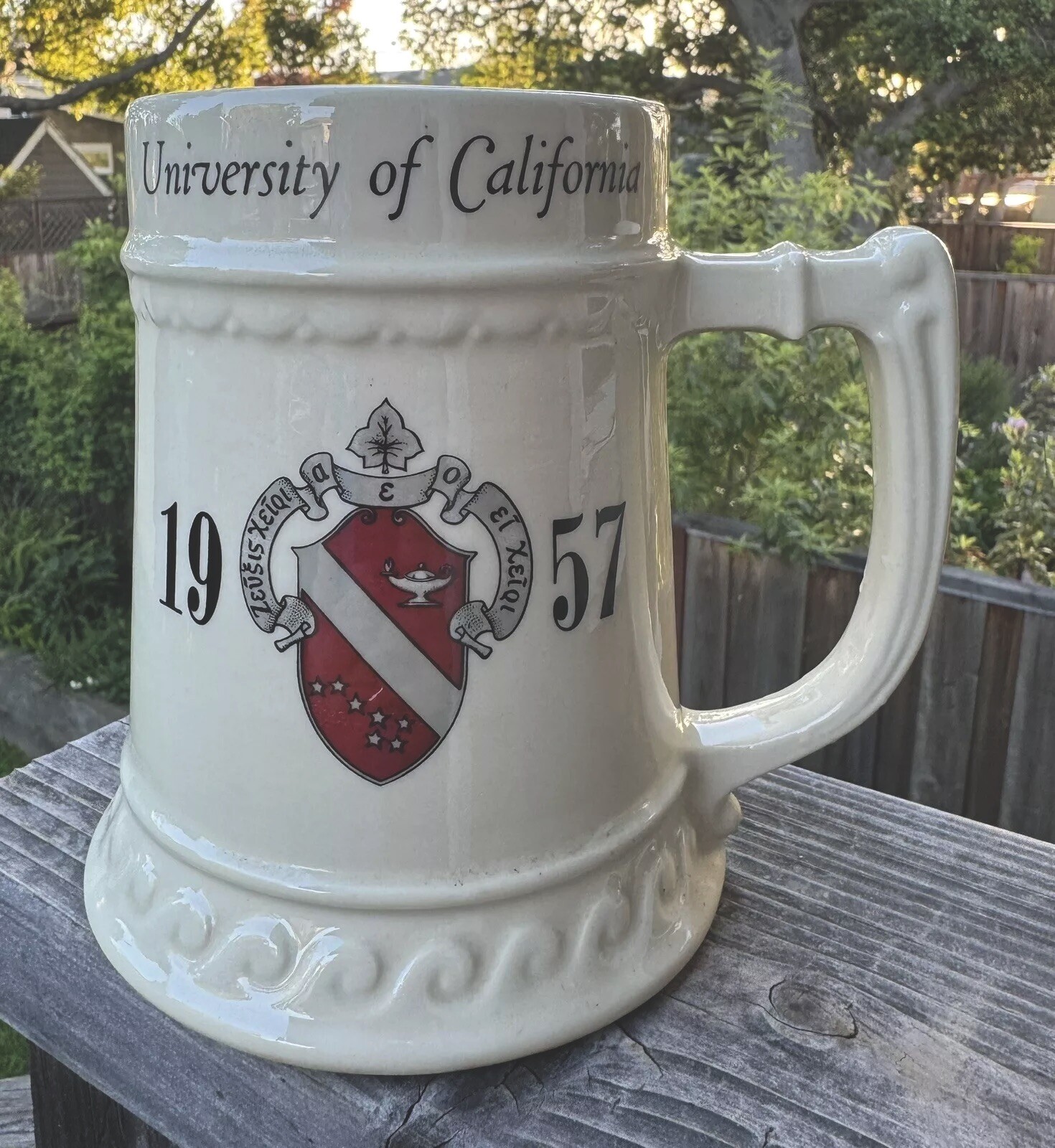 1957 University Of California/  Balfour Ceramic Mug H 6”
