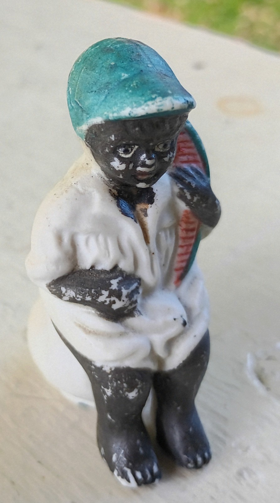VTG Black Americana Boy w/ Watermelon Chamber Pot Ceramic 1940 Occupied Japan VTG Black Americana Boy w/ Watermelon Chamber Pot Ceramic 1940 Occupied Japan