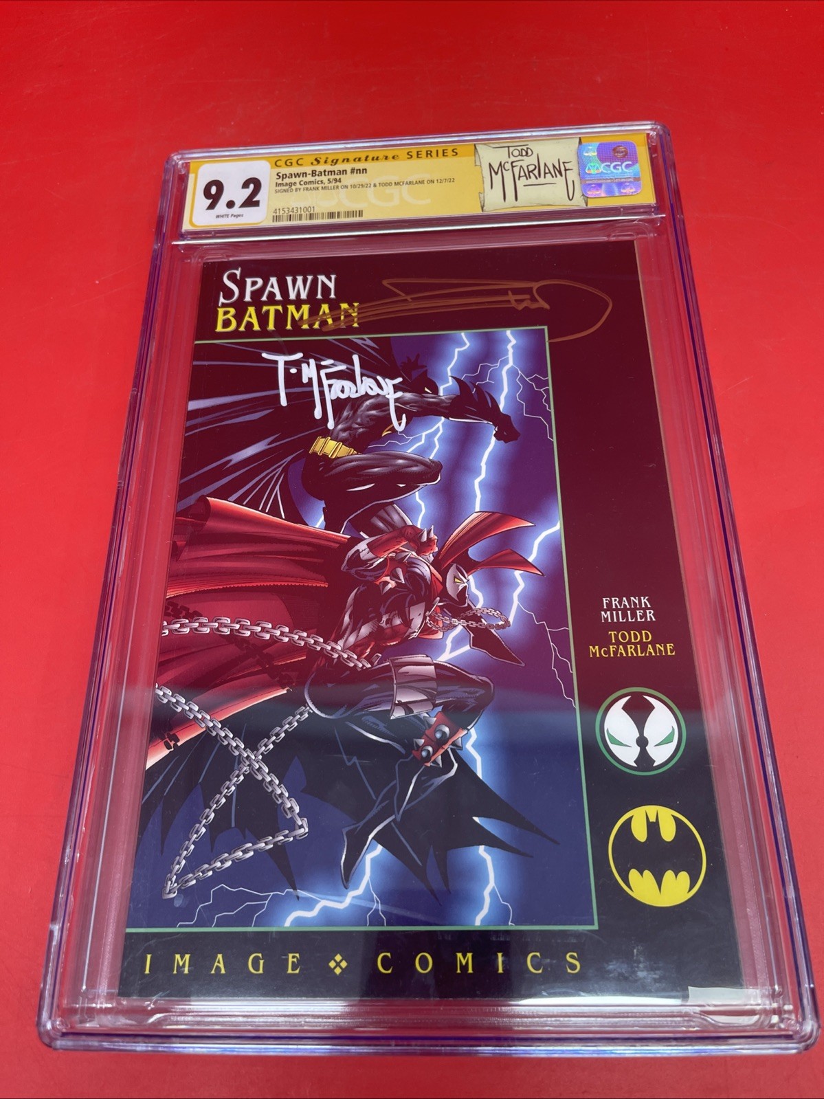 Spawn-Batman #nn CGC 9.2 SS Signed Frank Miller Todd McFarlane Image 1994