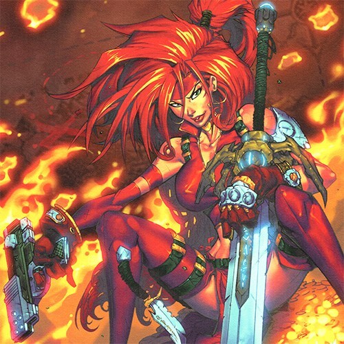 RED MONIKA Signed ART PRINT Jonboy Meyers BATTLE CHASERS Autographed NEW 17x11\