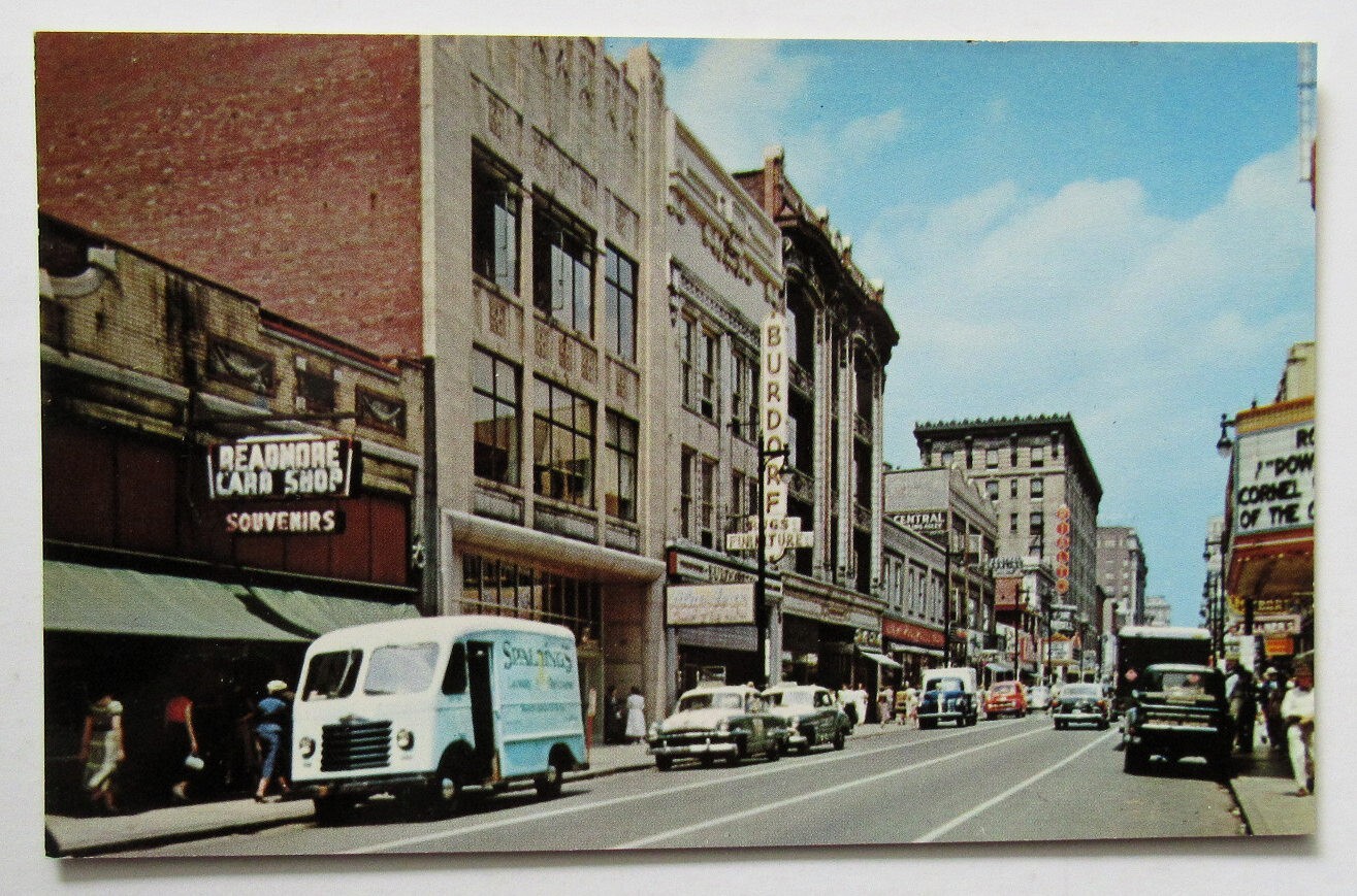 Louisville Kentucky Fourth Street Looking North 1954 Postcard 
