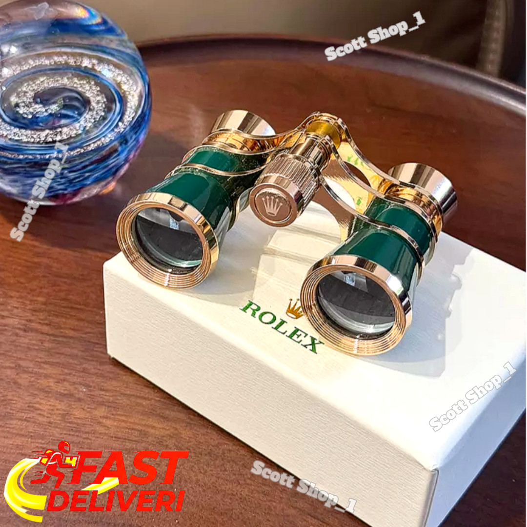 Rolex Green Gold Opera Binoculars Boutique Display Luxury Desk Piece Rare