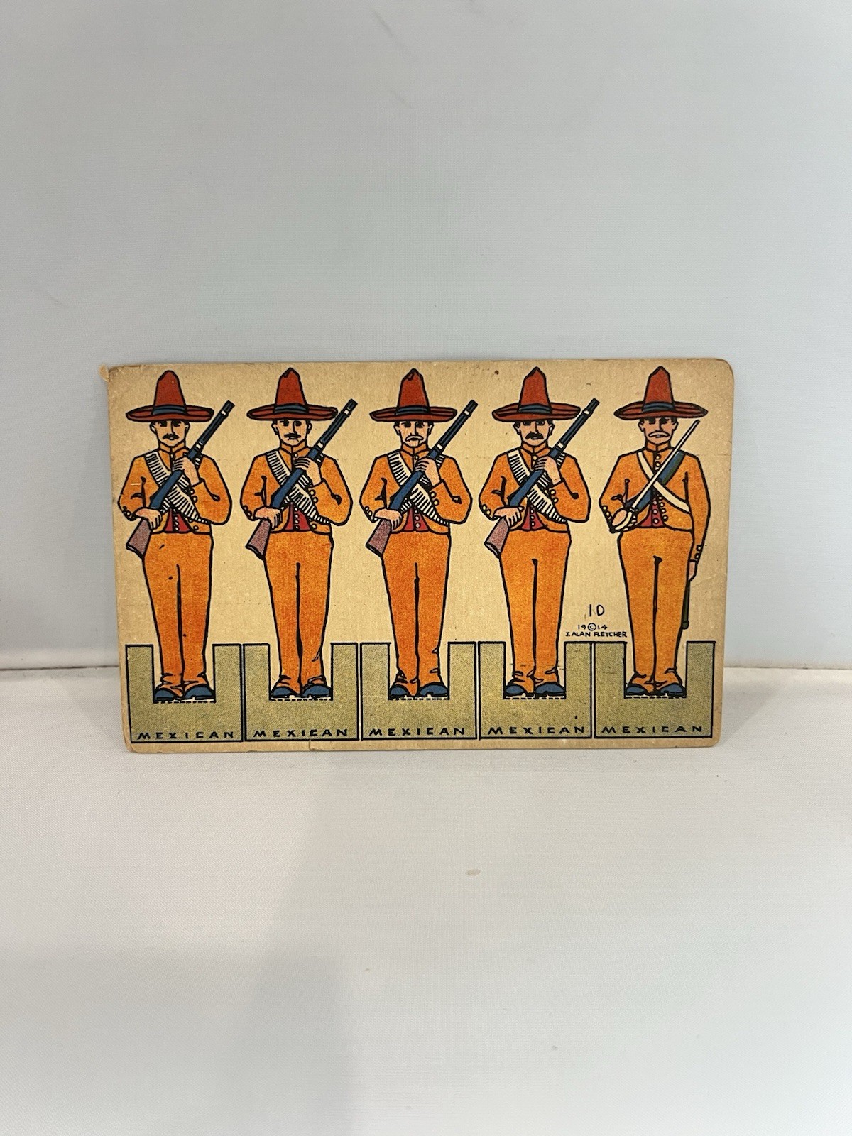 1914 Vintage Paper Postcard “Mexican” Soldier By J. Alan Fletcher