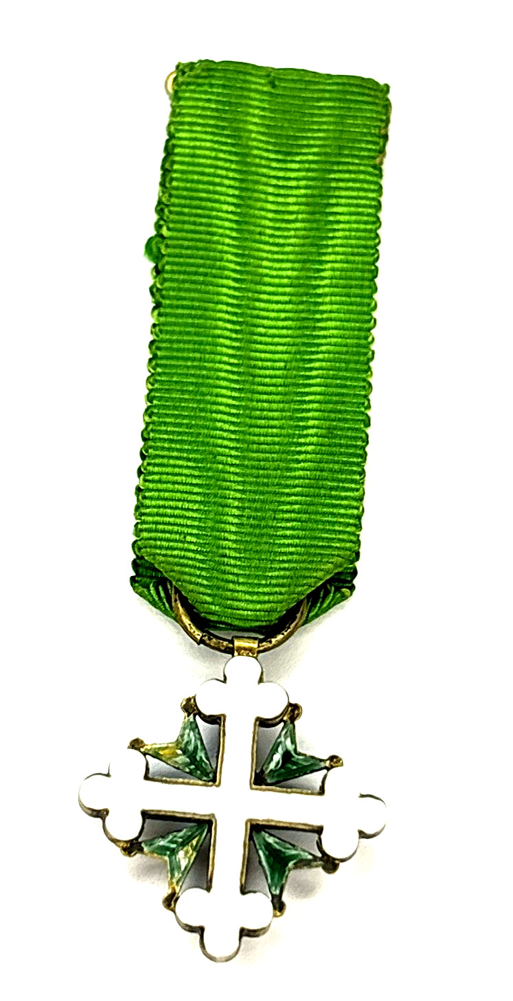 Original Italy Order of Saints Maurice & Lazarus Miniature Silver Enamel Medal