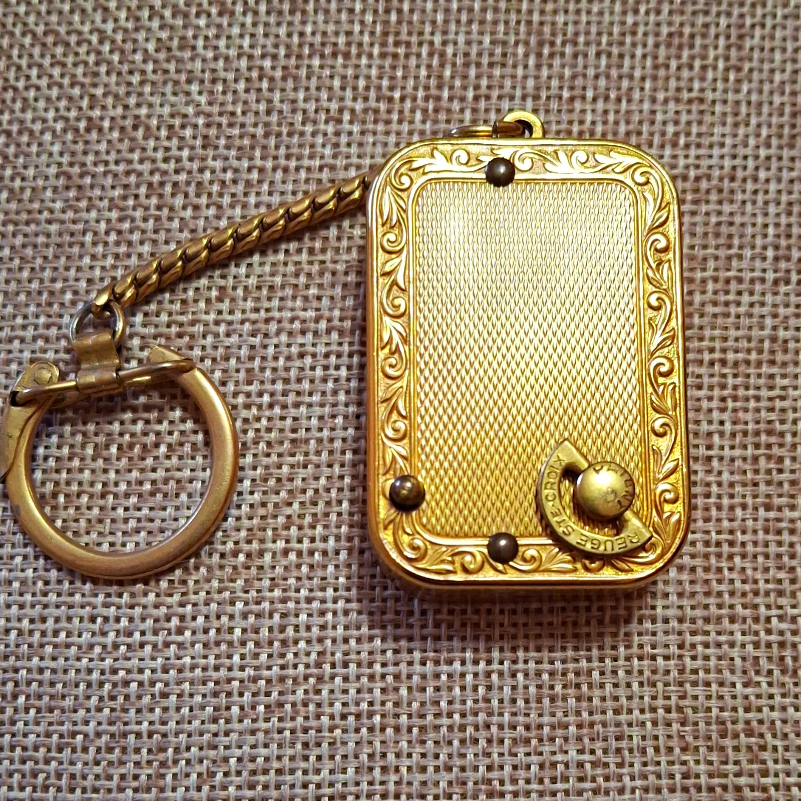 Vintage 1956 Gold Tone Reuge Ste. Croix Swiss Music Box Kechain Overwound/Repair Vintage 1956 Gold Tone Reuge Ste. Croix Swiss Music Box Kechain Overwound/Repair