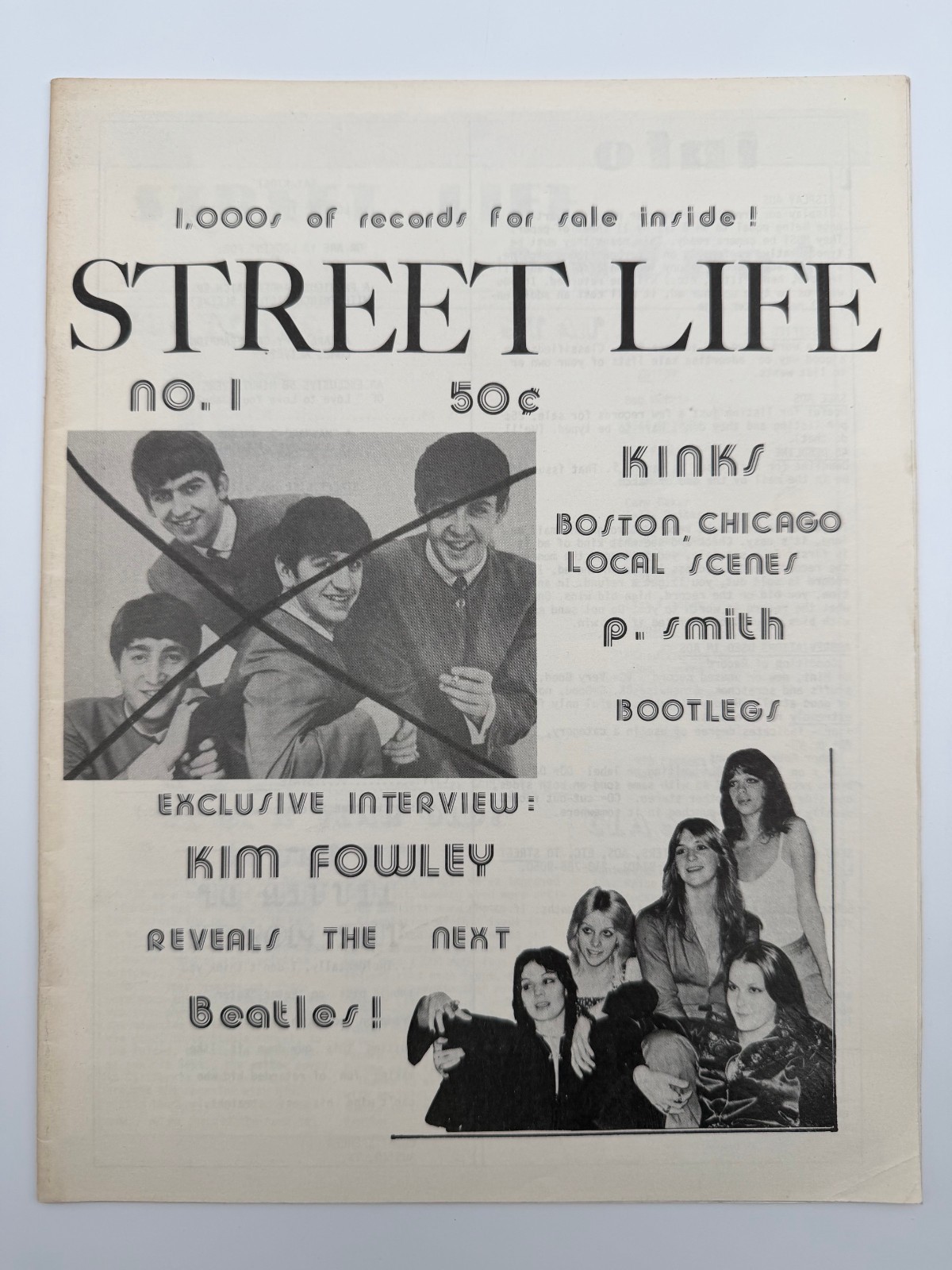 Vintage Street Life Magazine #1 The Beatles Kim Fowley Kinks 1970's Fanzine Vintage Street Life Magazine #1 The Beatles Kim Fowley Kinks 1970's Fanzine