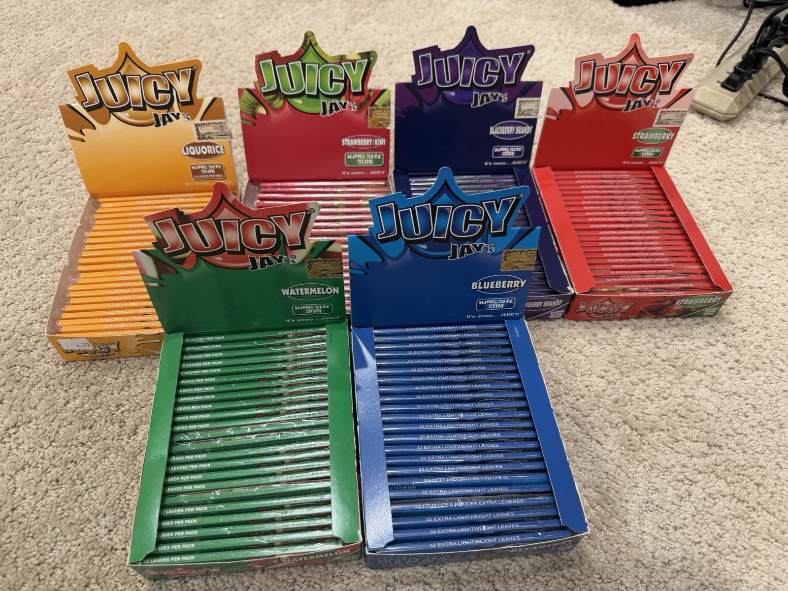 6x Juicy Jay's Rolling Papers Flavored KING SIZE Variety Bundle #1 FREE SHPN 6x Juicy Jay's Rolling Papers Flavored KING SIZE Variety Bundle #1 FREE SHPN