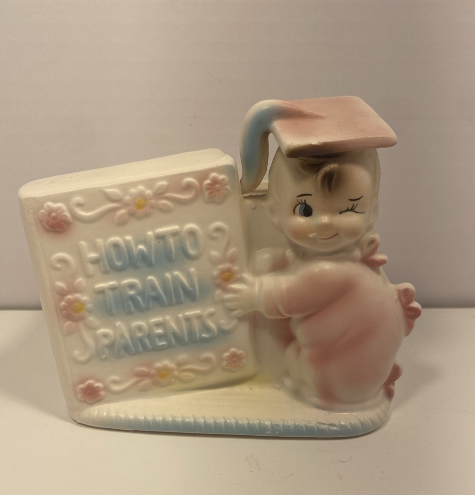 Vintage Retro Rubens Label Japan Baby Nursery Planter Girl Collectible