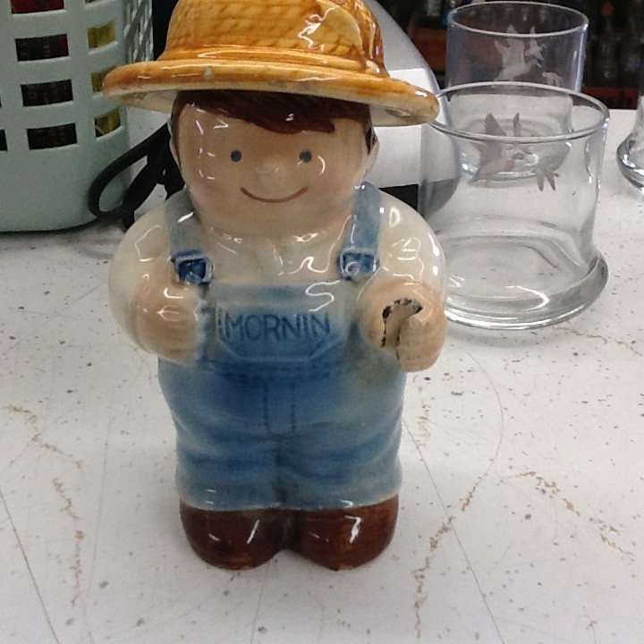 Vintage Avon Mornin Farmer Boy Ceramic Jar Canister, Farm Life, Country... Vintage Avon Mornin Farmer Boy Ceramic Jar Canister, Farm Life, Country...
