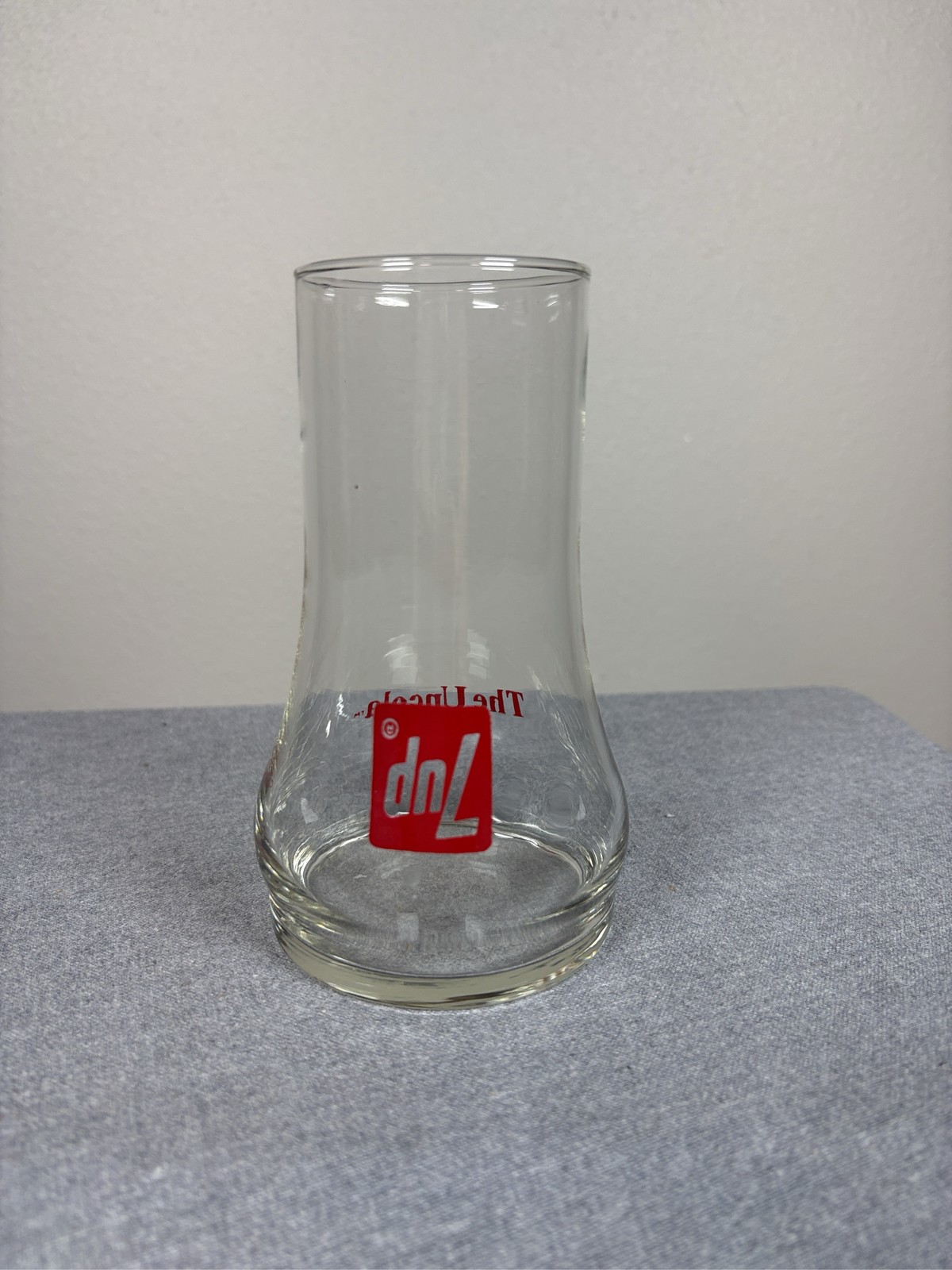 Vintage 7UP The Uncola Glass Tumbler Upside Down Soda Cup
