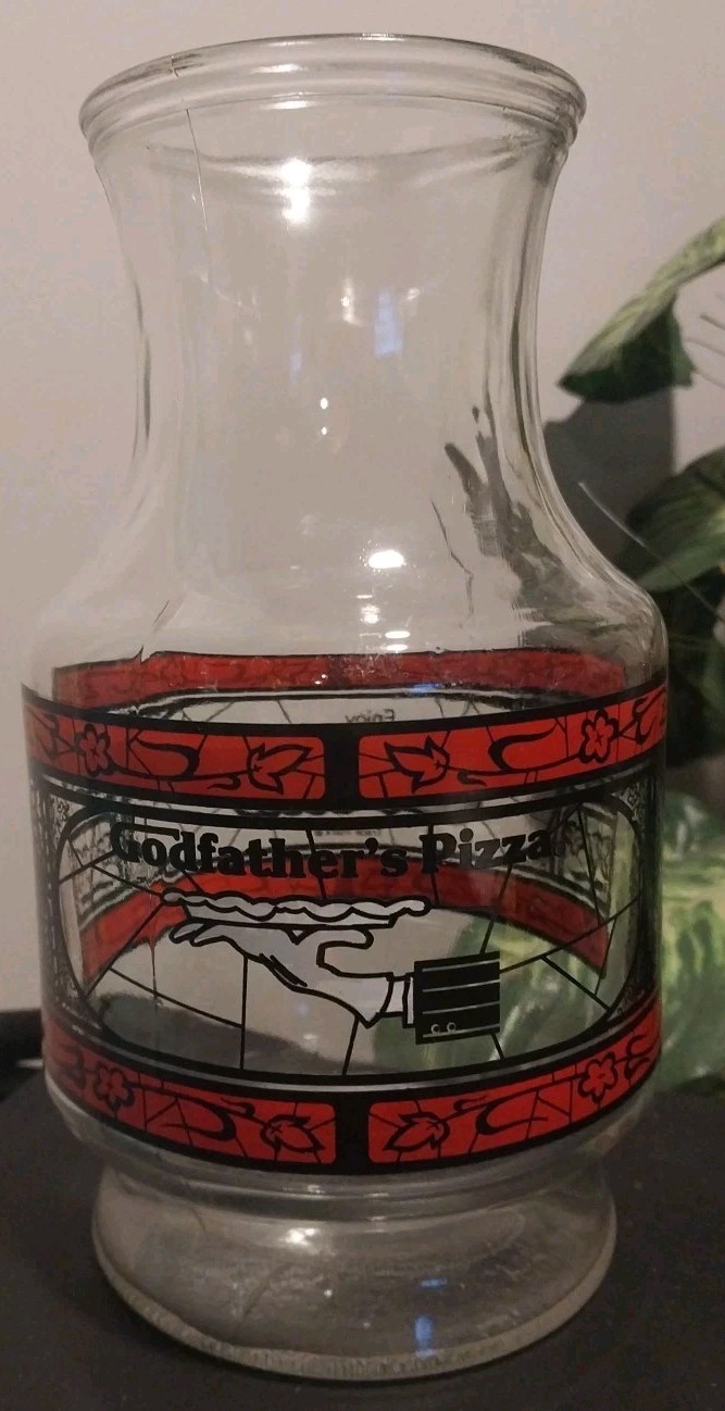 Vintage 1970s Coca Cola Godfather's Pizza Glass Pitcher - Great Condition Vintage 1970s Coca Cola Godfather's Pizza Glass Pitcher - Great Condition