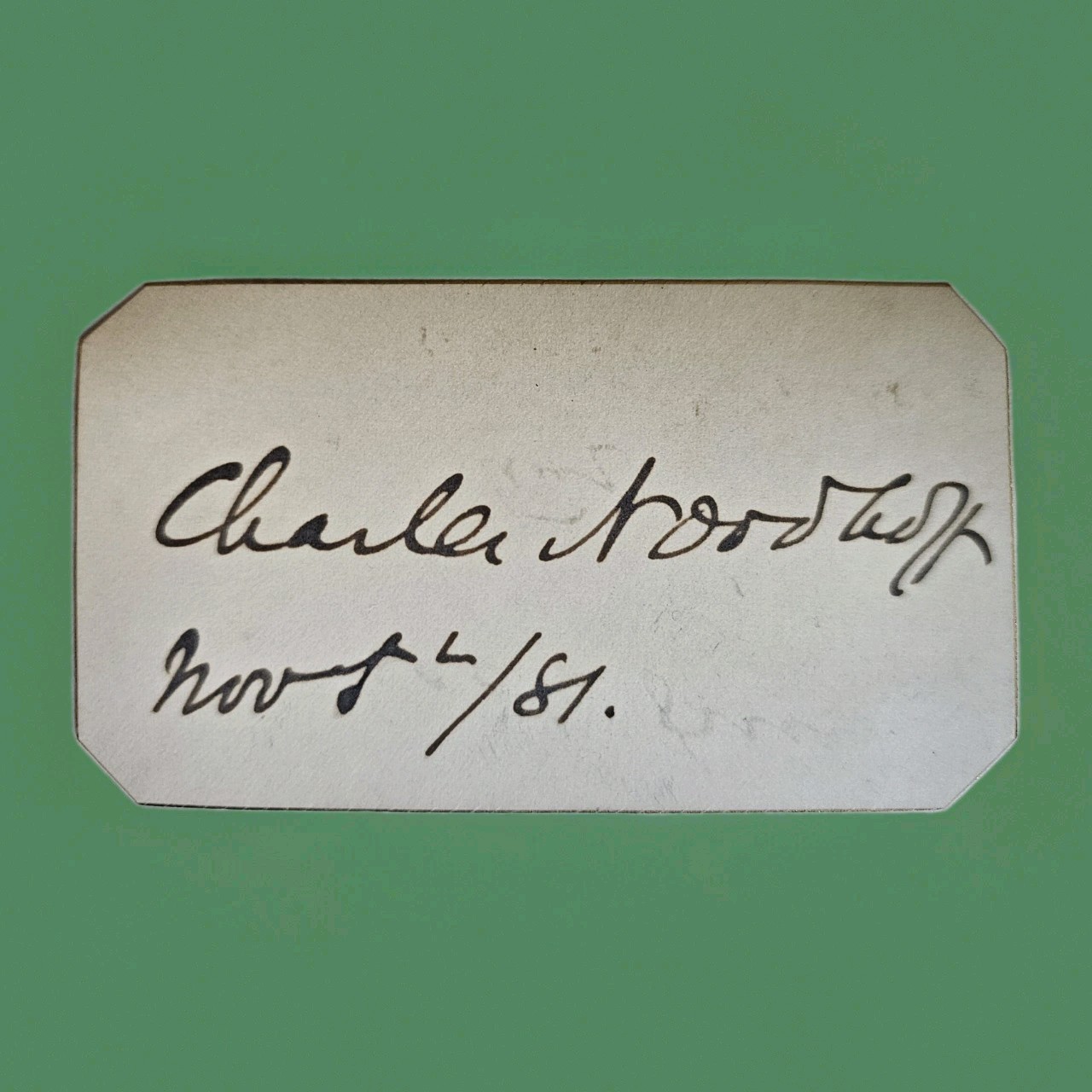 Charles Nordhoff 1881 Signed Card NY Herald California Author Ojai