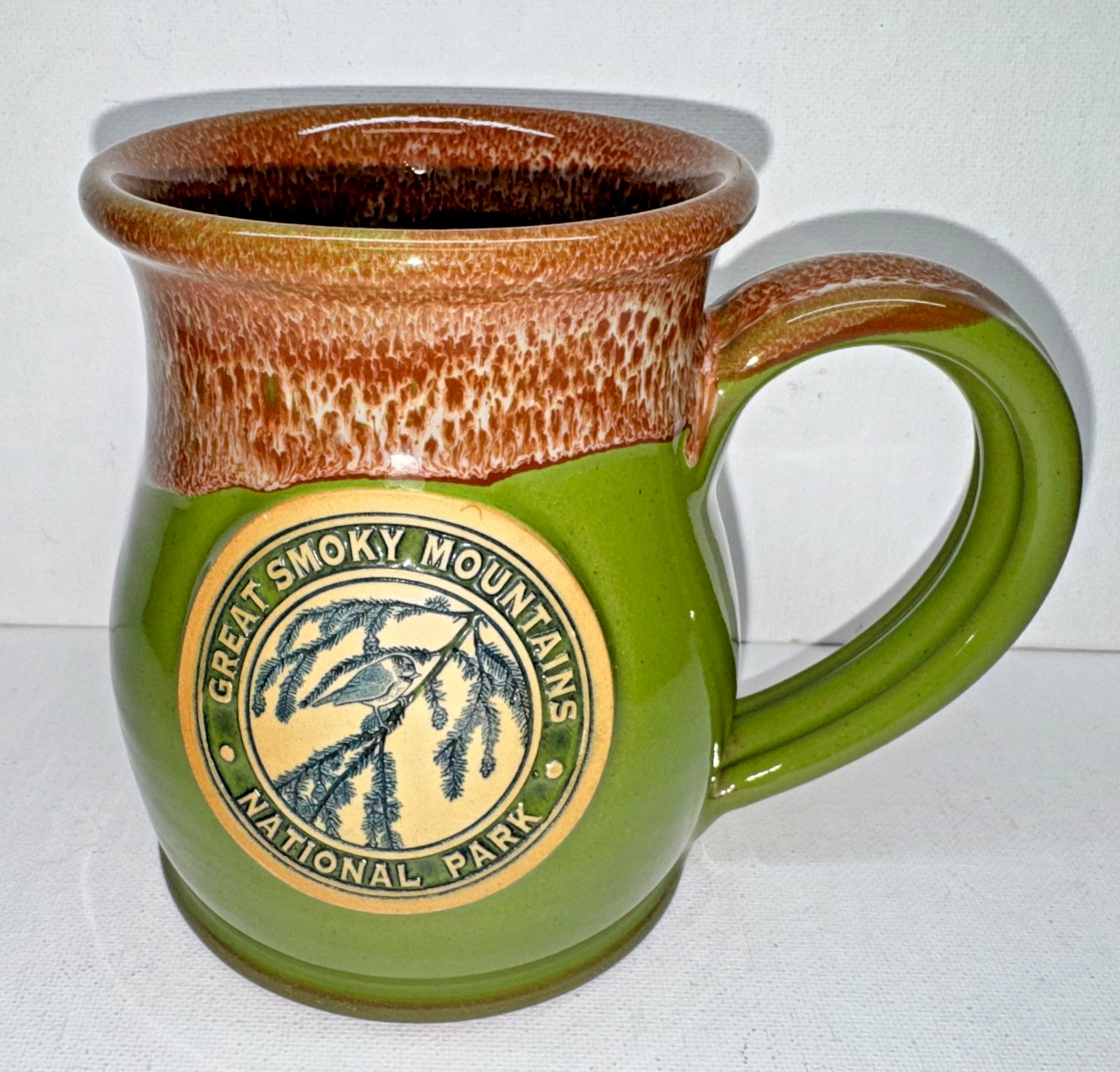 DENEEN POTTERY HANDMADE SOUVENIR MUG GREAT SMOKY MOUNTAINS NATIONAL PARK 2022 DENEEN POTTERY HANDMADE SOUVENIR MUG GREAT SMOKY MOUNTAINS NATIONAL PARK 2022