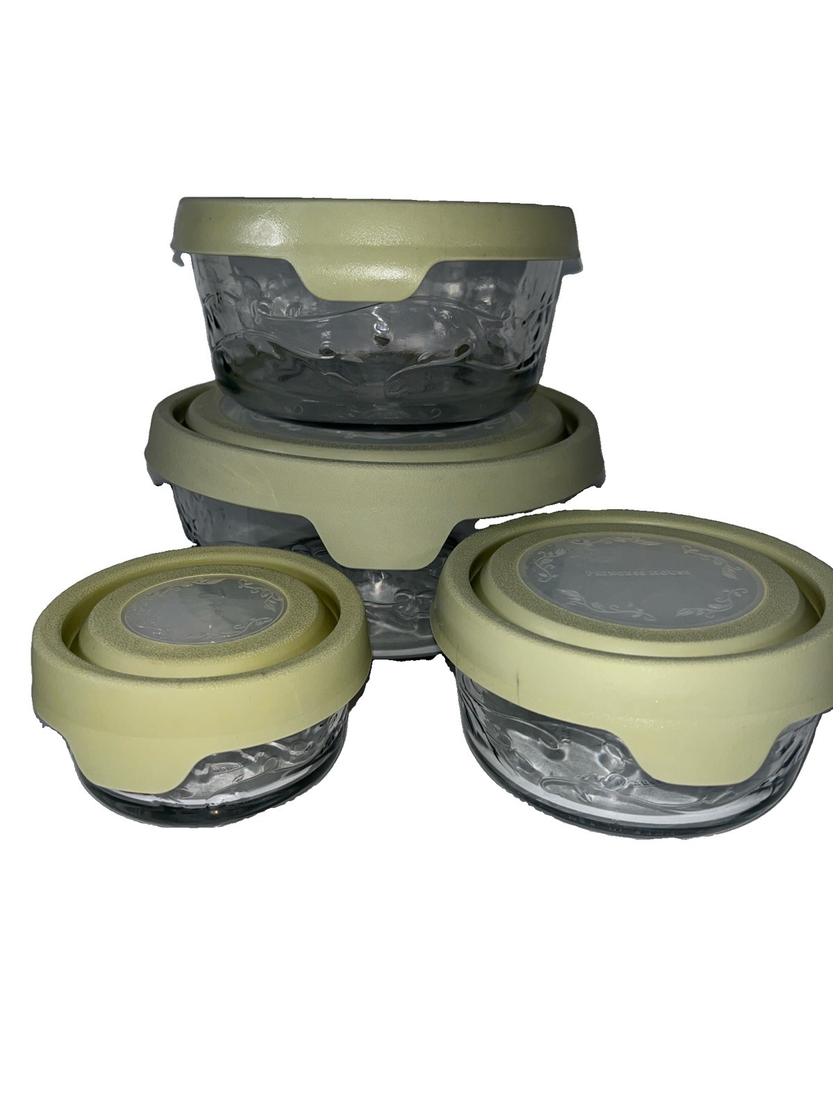 Disc. Princess House Fantasia Glass Storage Bowl Set With Lids SEE DESCRIPTION Disc. Princess House Fantasia Glass Storage Bowl Set With Lids SEE DESCRIPTION