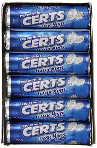 Certs Peppermint Classic Mints 24 Rolls Breath Freshener Sugar Free with Retsyn