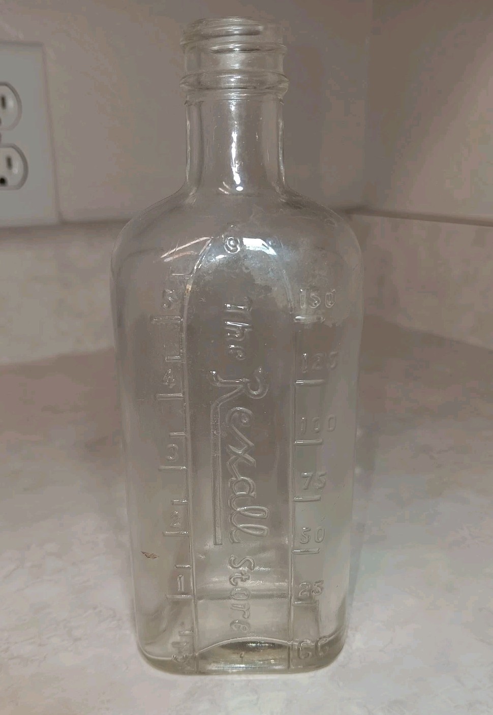 Vtg Rexall Store Medicine Bottle Empty Measurements Embossed 6.25 Vtg Rexall Store Medicine Bottle Empty Measurements Embossed 6.25
