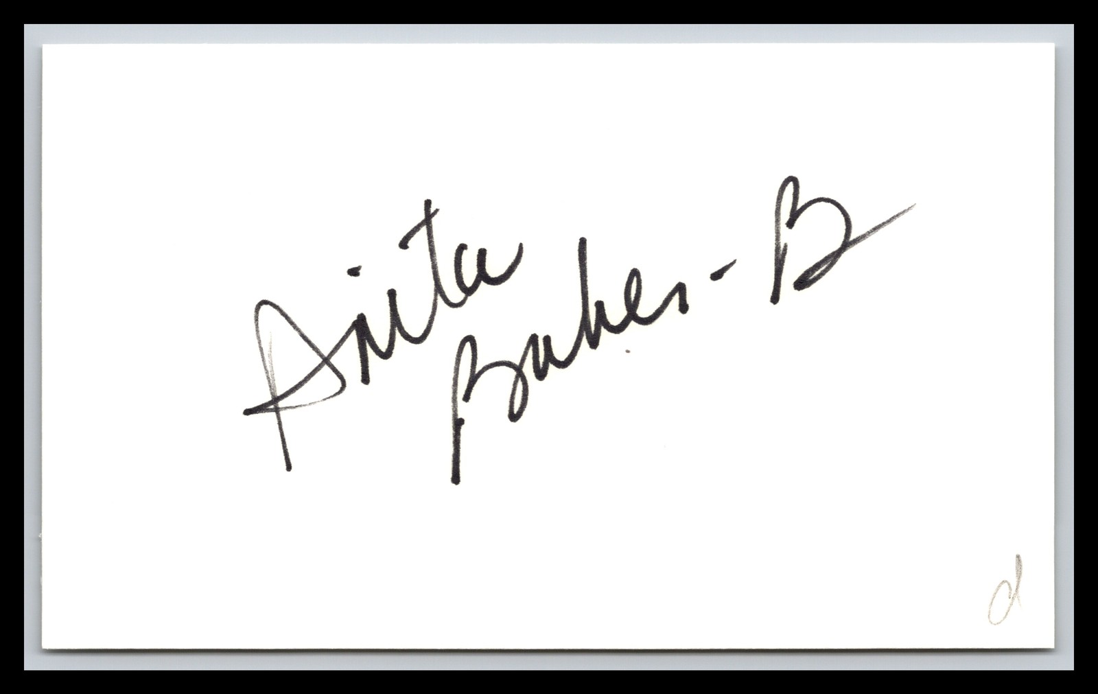 Anita Baker - Singer & Songwriter - 3x5 Card - Signed | Autograph (d)
