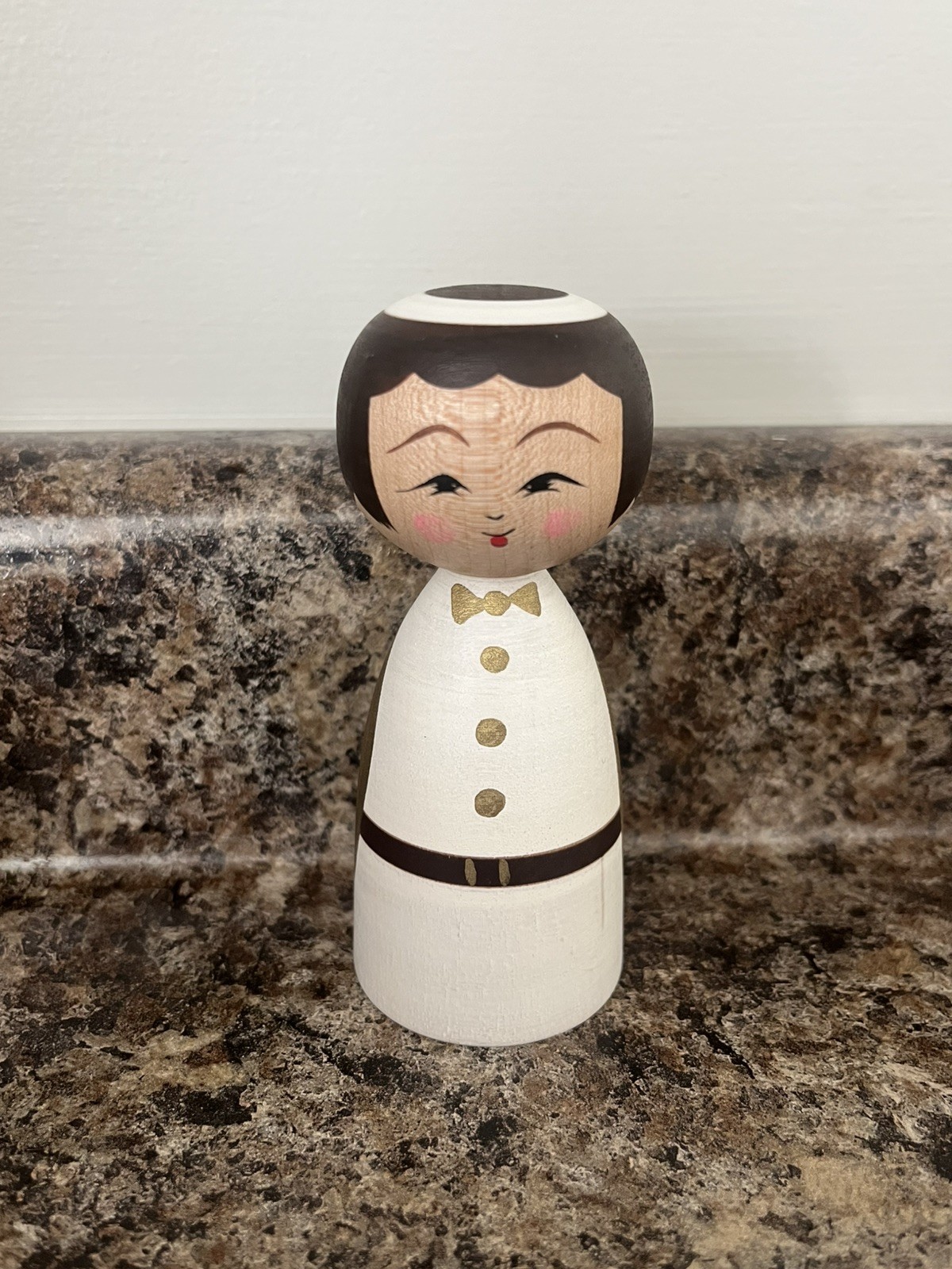 Angel Kokeshi signed - Sakunami-style Kokeshi Doll by Teruyuki Hiraga