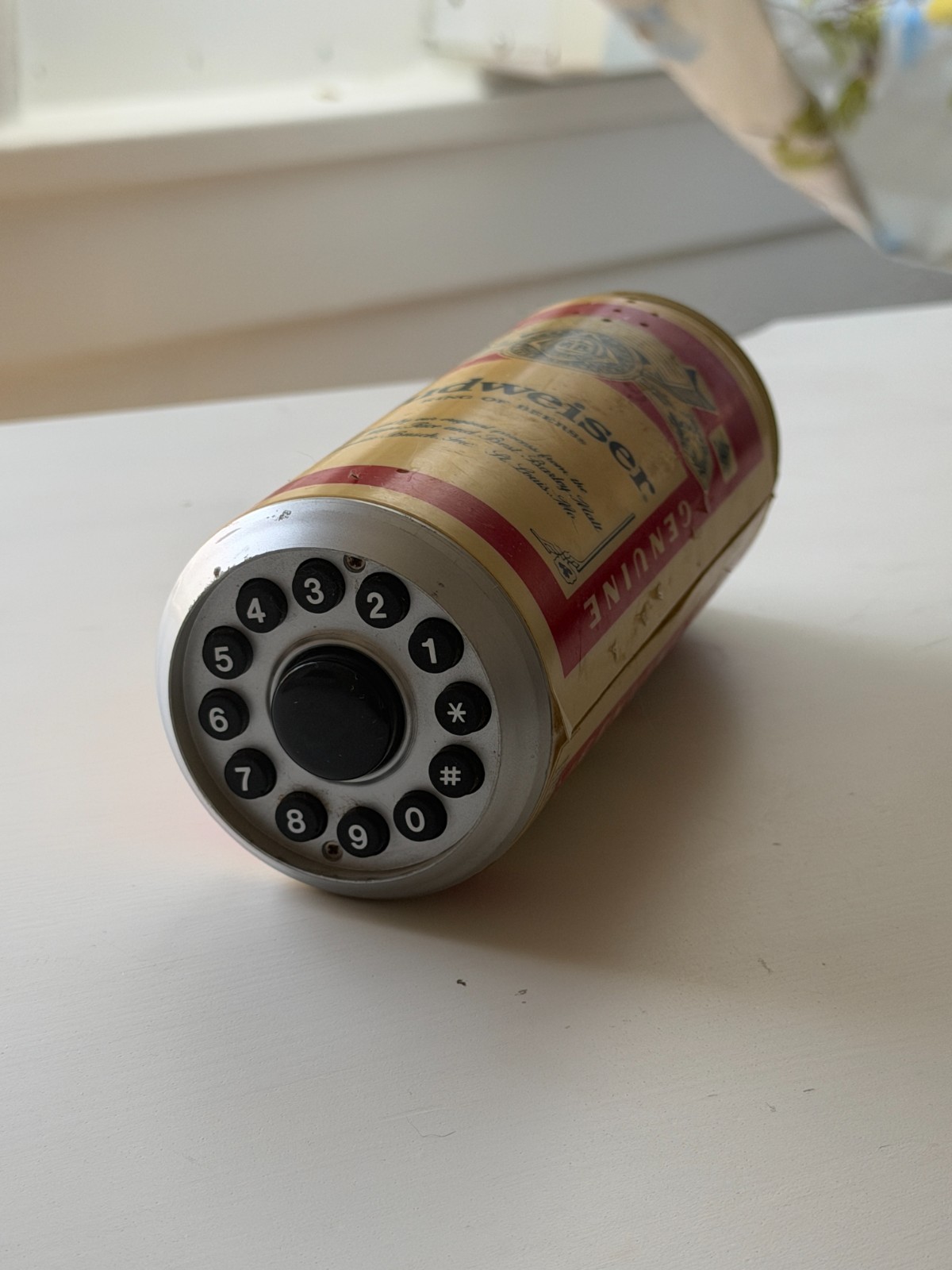 Vintage 1980s Budweiser Beer Can Novelty Telephone