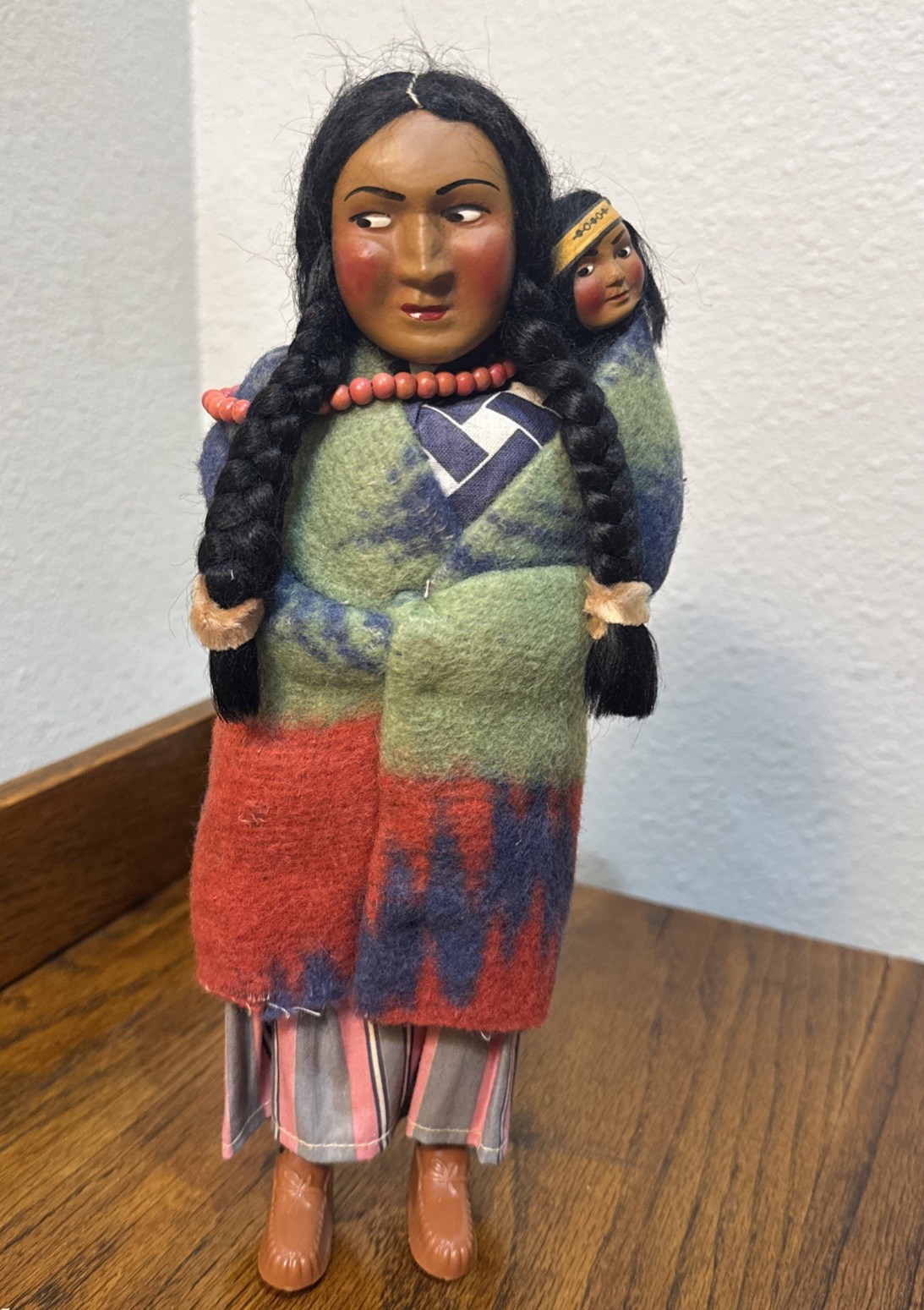 Vintage Skookum Bully Good Indian Squaw Doll with Papoose ~11” VGC Vintage Skookum Bully Good Indian Squaw Doll with Papoose ~11” VGC