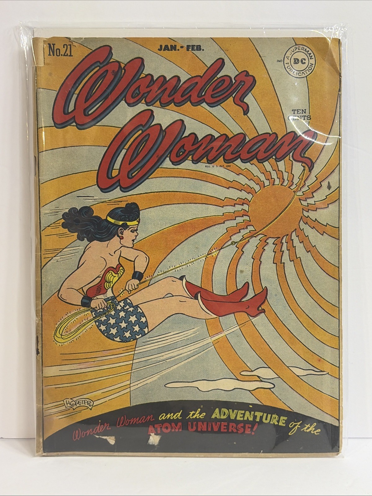 Wonder Woman #21 1947 DC Comics Classic Atomic Cover Golden Age Complete
