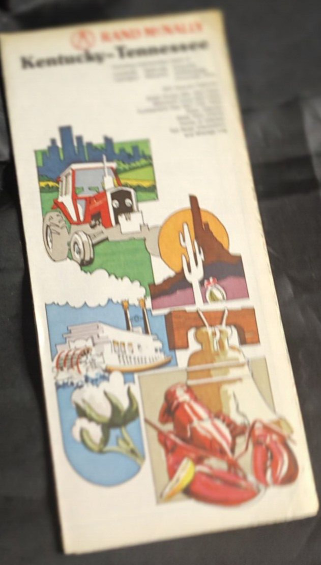 1980 Rand McNally Road Map KENTUCKY TENNESSEE Louisville Memphis Mammoth Cave