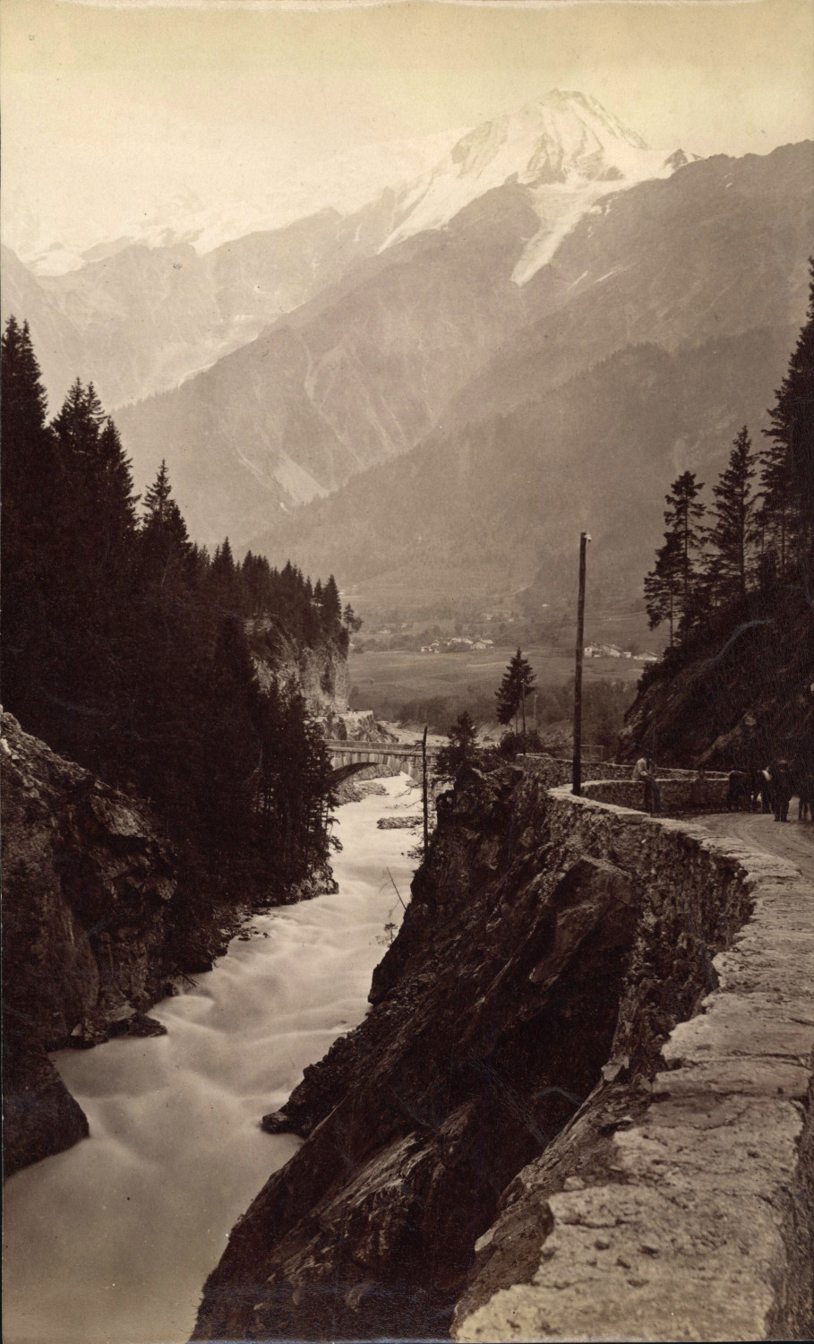 France, l'Arve et Aiguille du Goûter, vintage print, ca.1880 vintage print