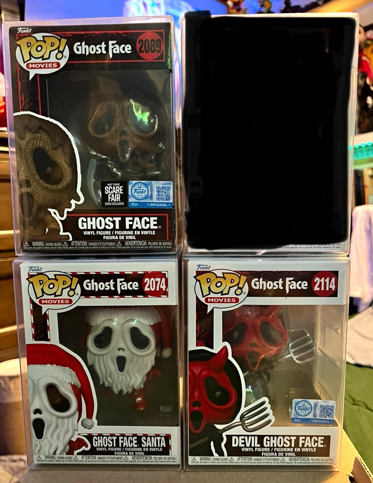 Funko POP Ghost Face Scream 3-Pack Lot #2089 #2074 #2114 Hot Topic Exclusive
