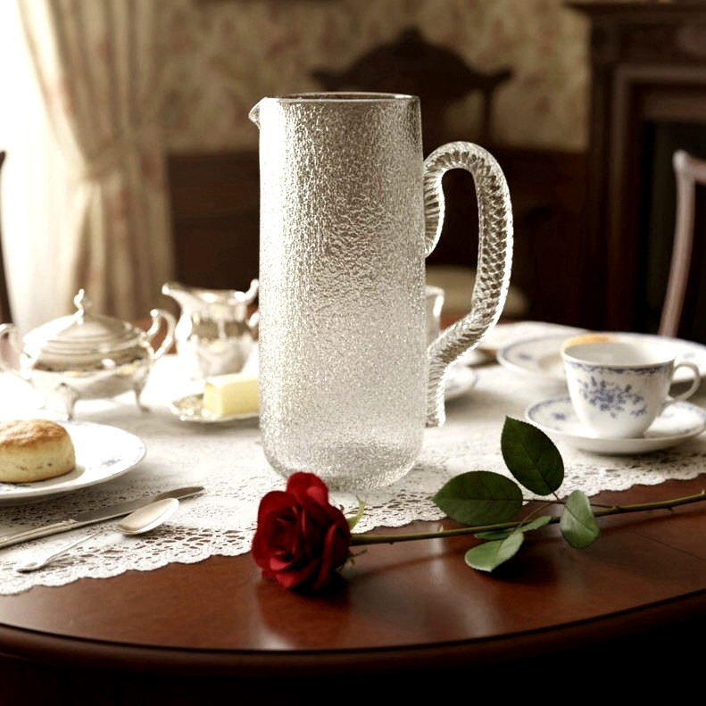 Antique Overshot Glass Pitcher 8