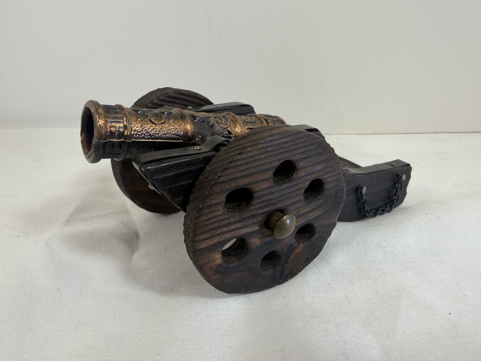 Vintage Artilleria Cannon Imperial Siglo XV Wood Spain 6 inches 